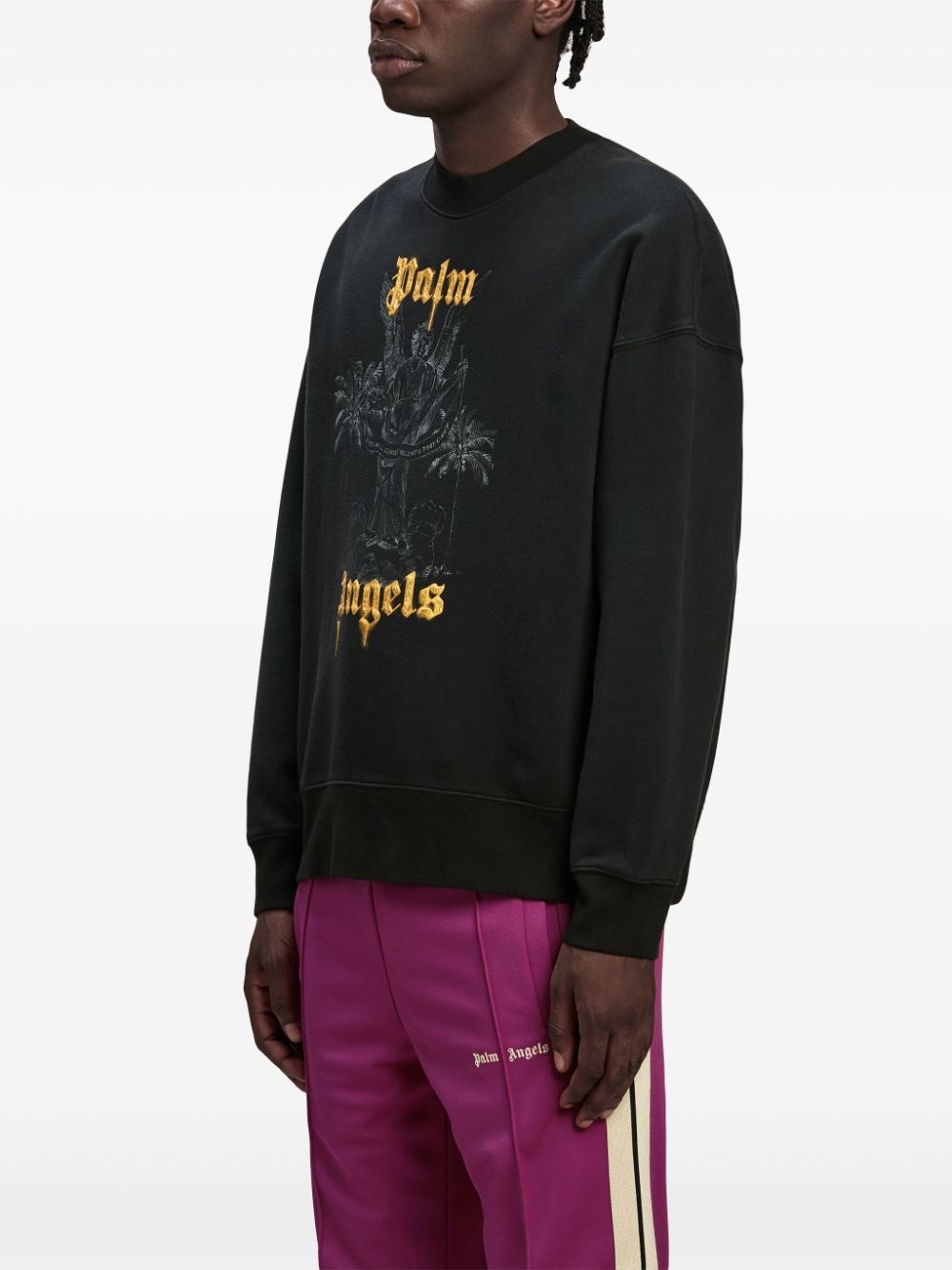 logo-print cotton sweatshirt - 4