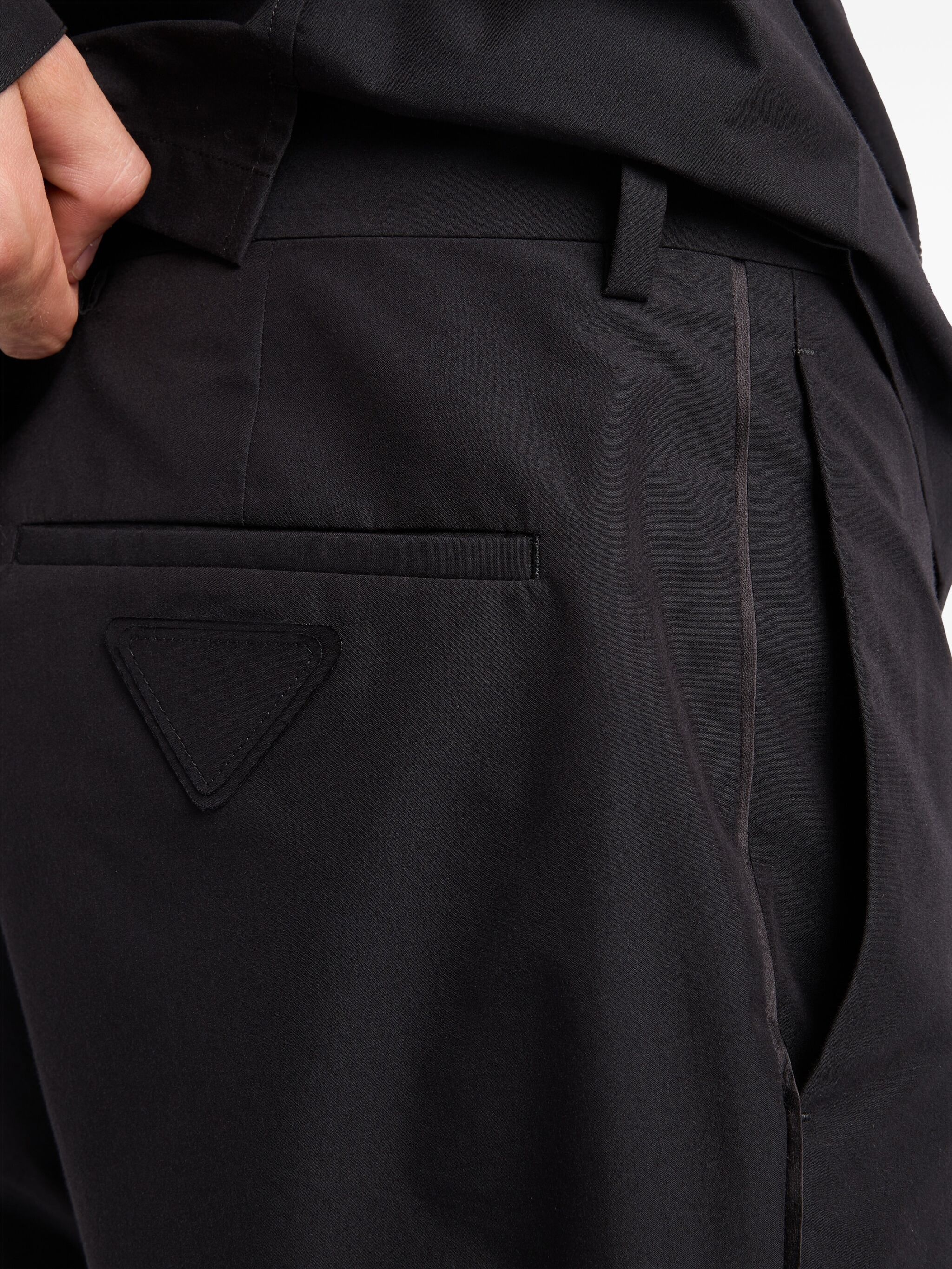Triangle-logo Cotton Trousers - 4