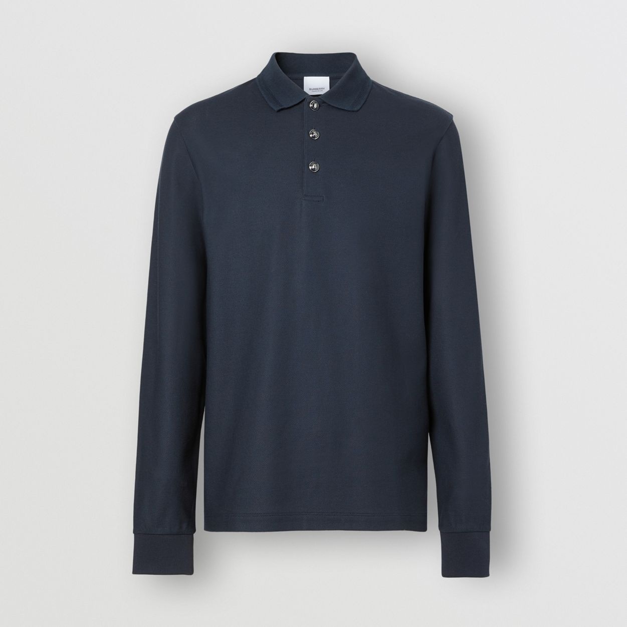 Long-sleeve Cotton Piqué Polo Shirt - 1