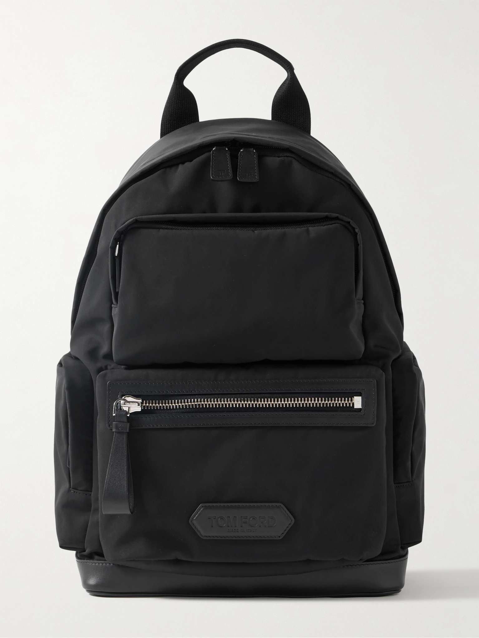 Leather-Trimmed Shell Backpack - 1