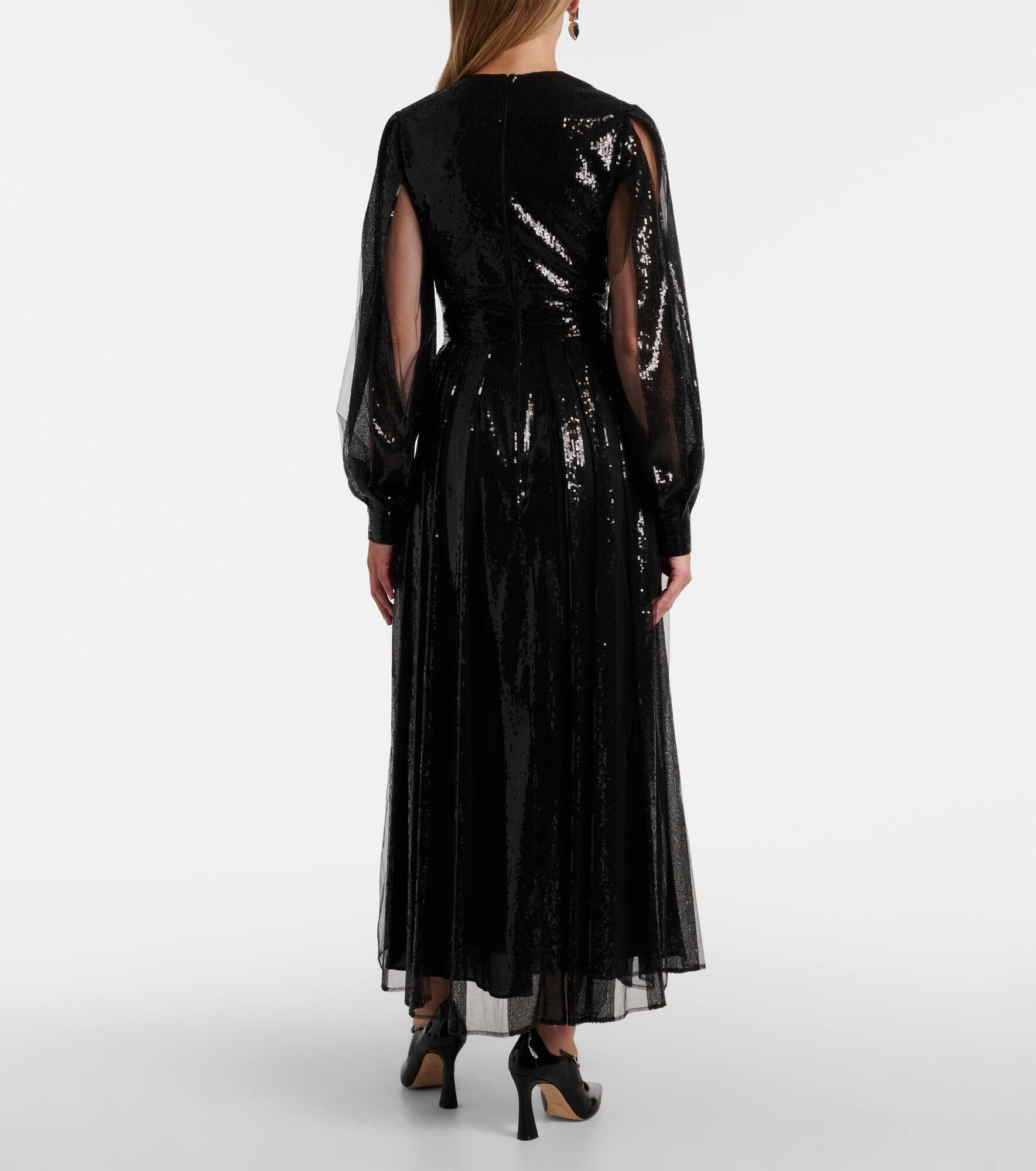 Sequined tulle maxi dress - 3