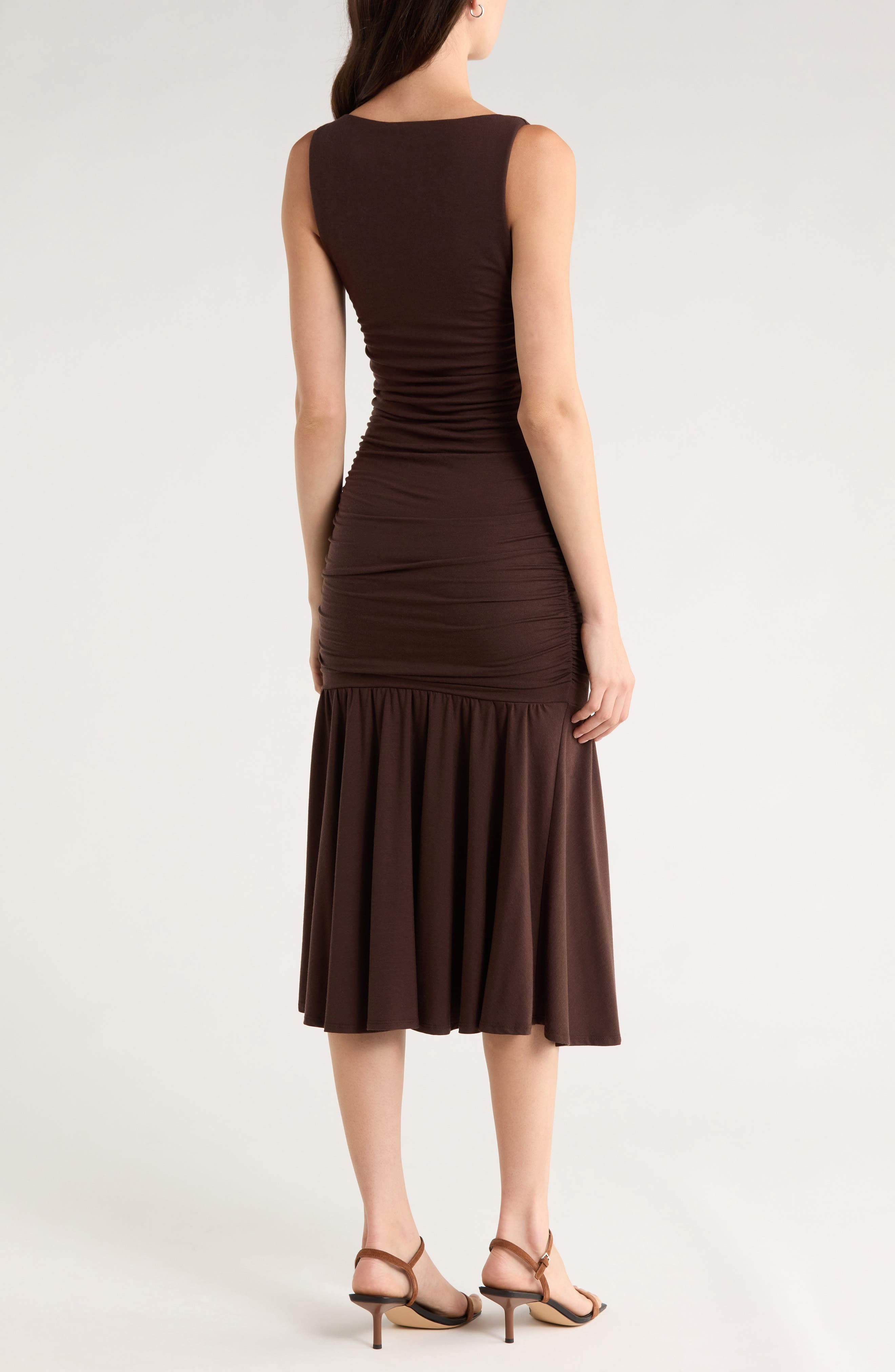 Reformation Kayla Eco Cinch Stretch Jersey Dress in Mole at Nordstrom - 2