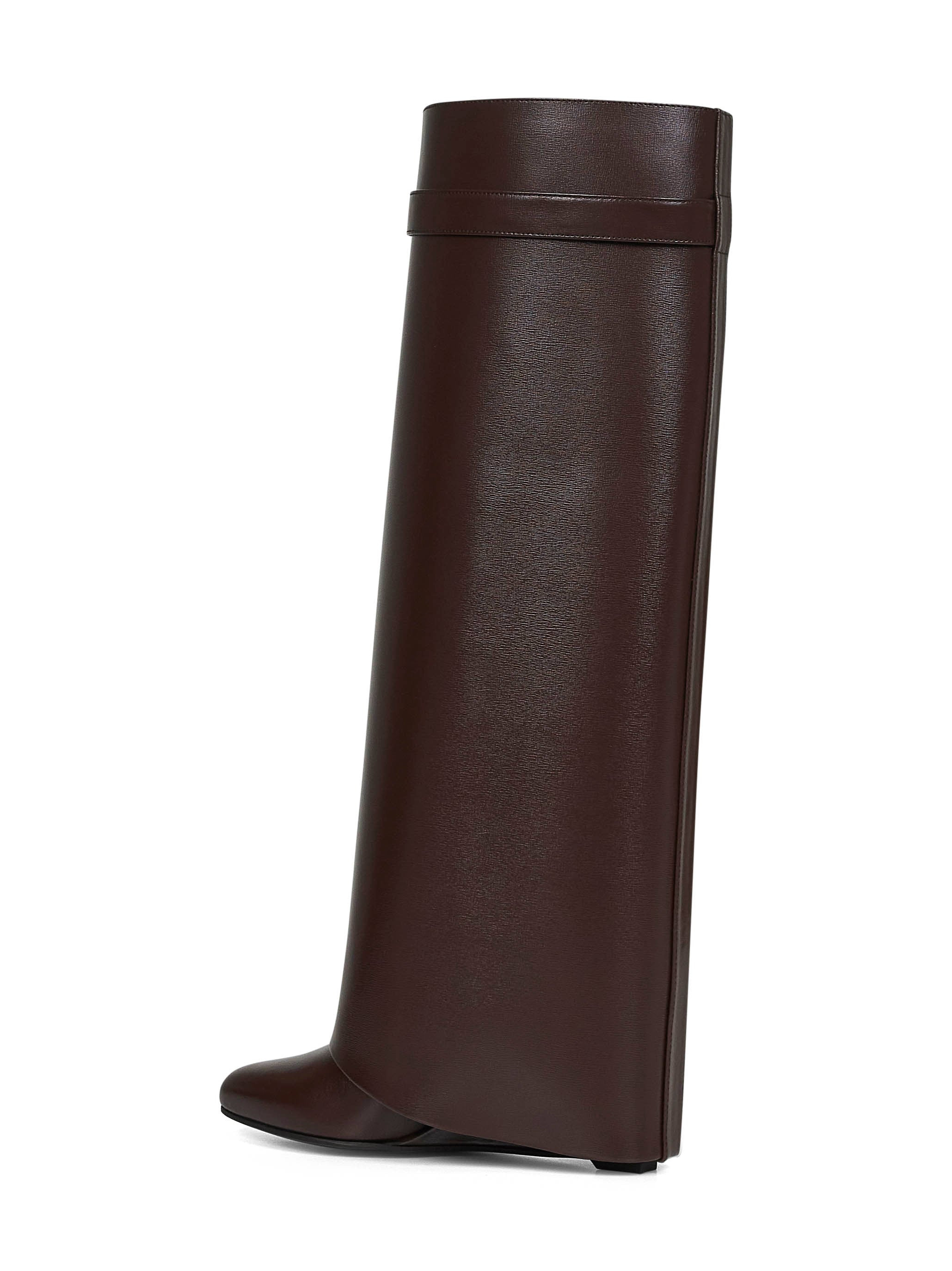 Givenchy Women Brown Leather Shark Lock Boots - 3