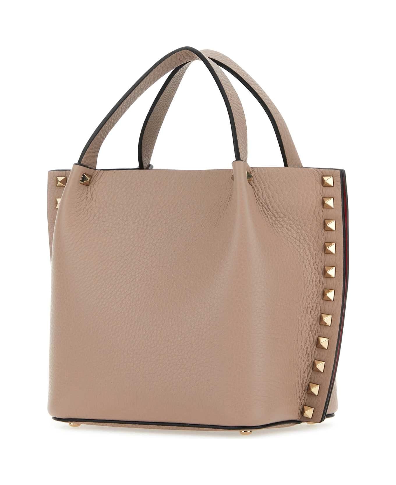 Antiqued Pink Leather Rockstud Handbag - 2