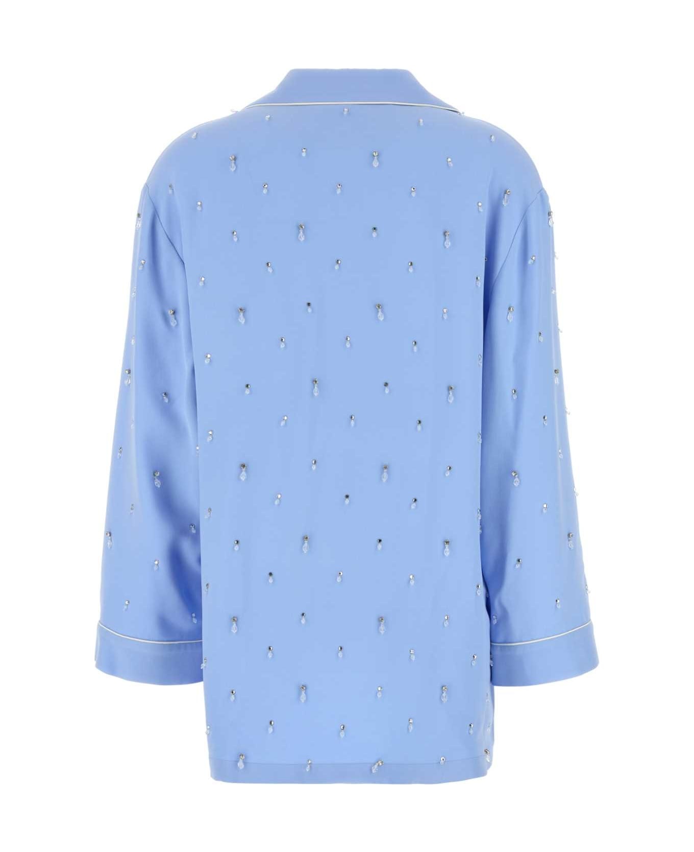 Powder Blue Crepe Shirt - 2