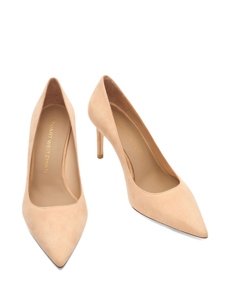 85MM Stuart Power pointed-toe suede pumps 3