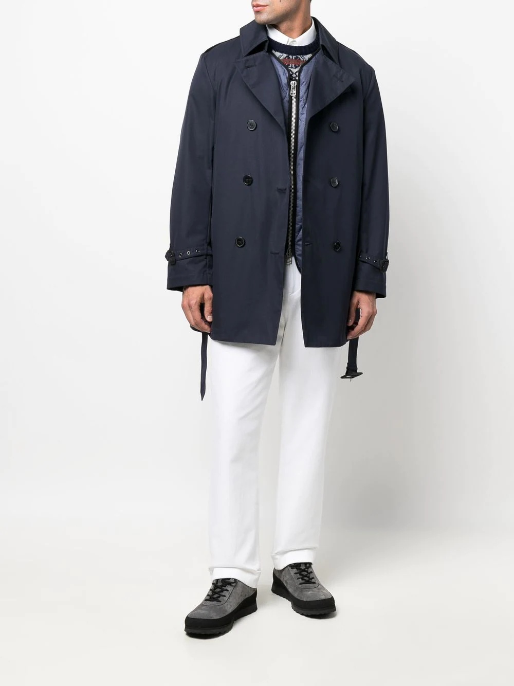 ST JOHN gabardine short trench coat - 2