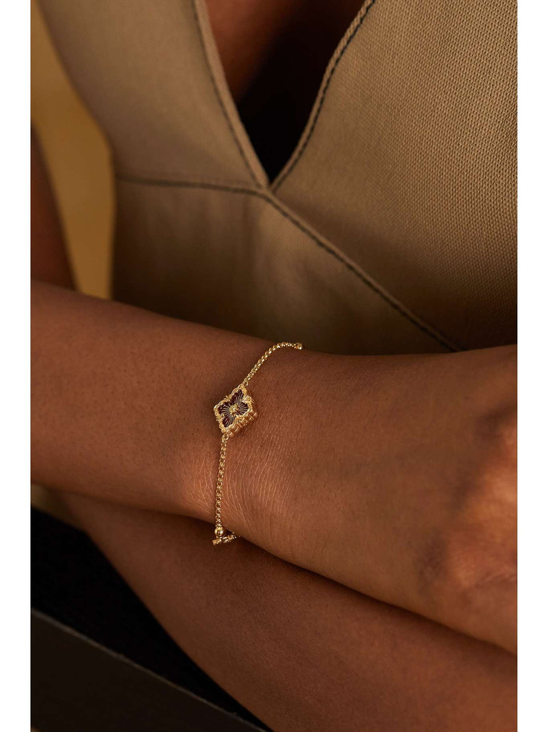 Buccellati Opera Tulle 18-karat gold and enamel bracelet outlook