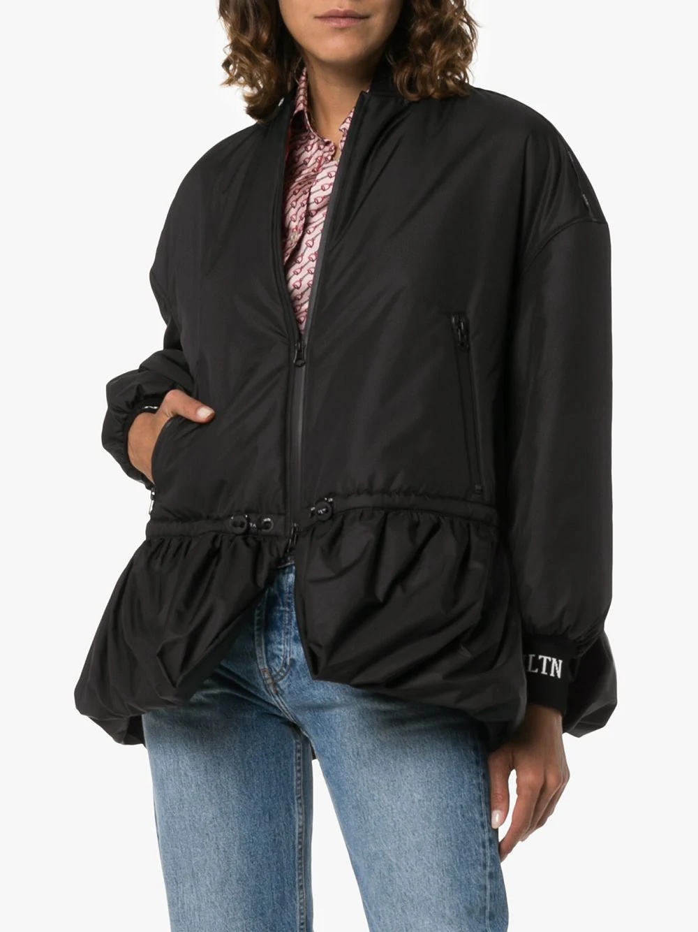 drawstring bomber jacket - 3