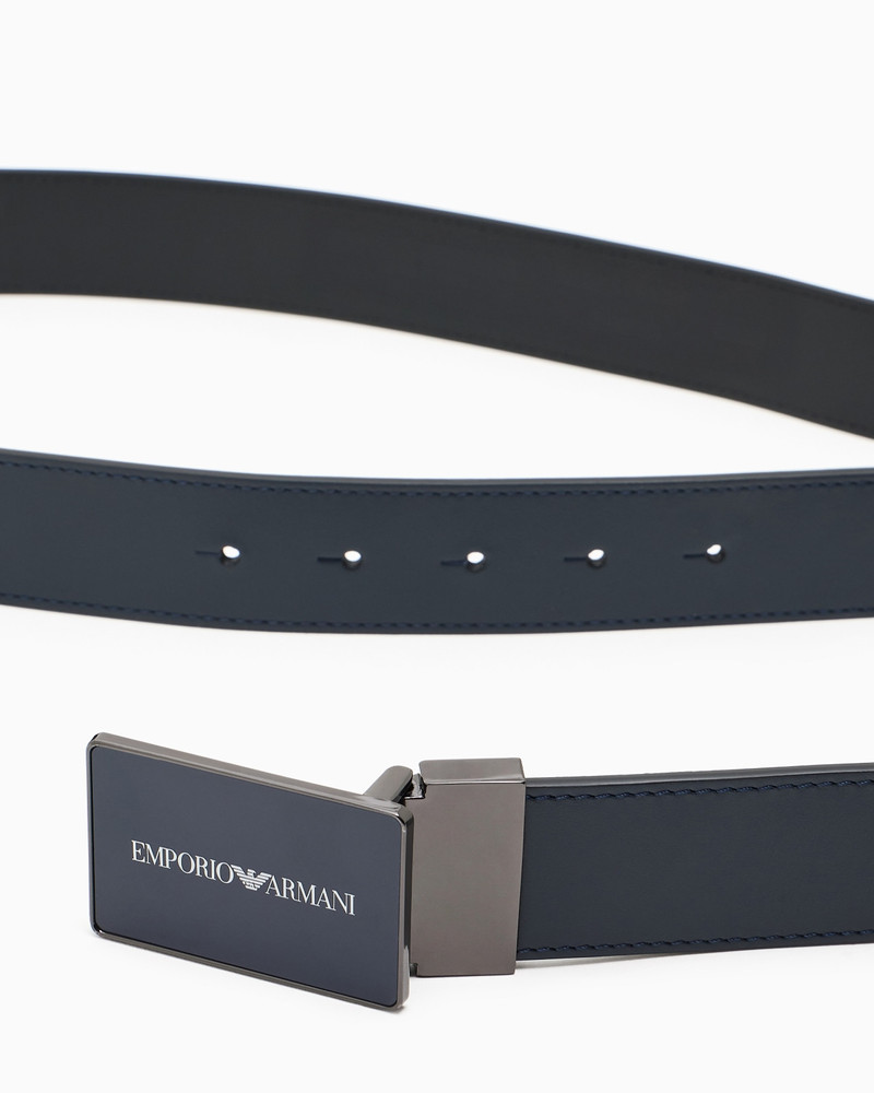EMPORIO ARMANI LEATHER BELT WITH LOGO BUCKLE outlook