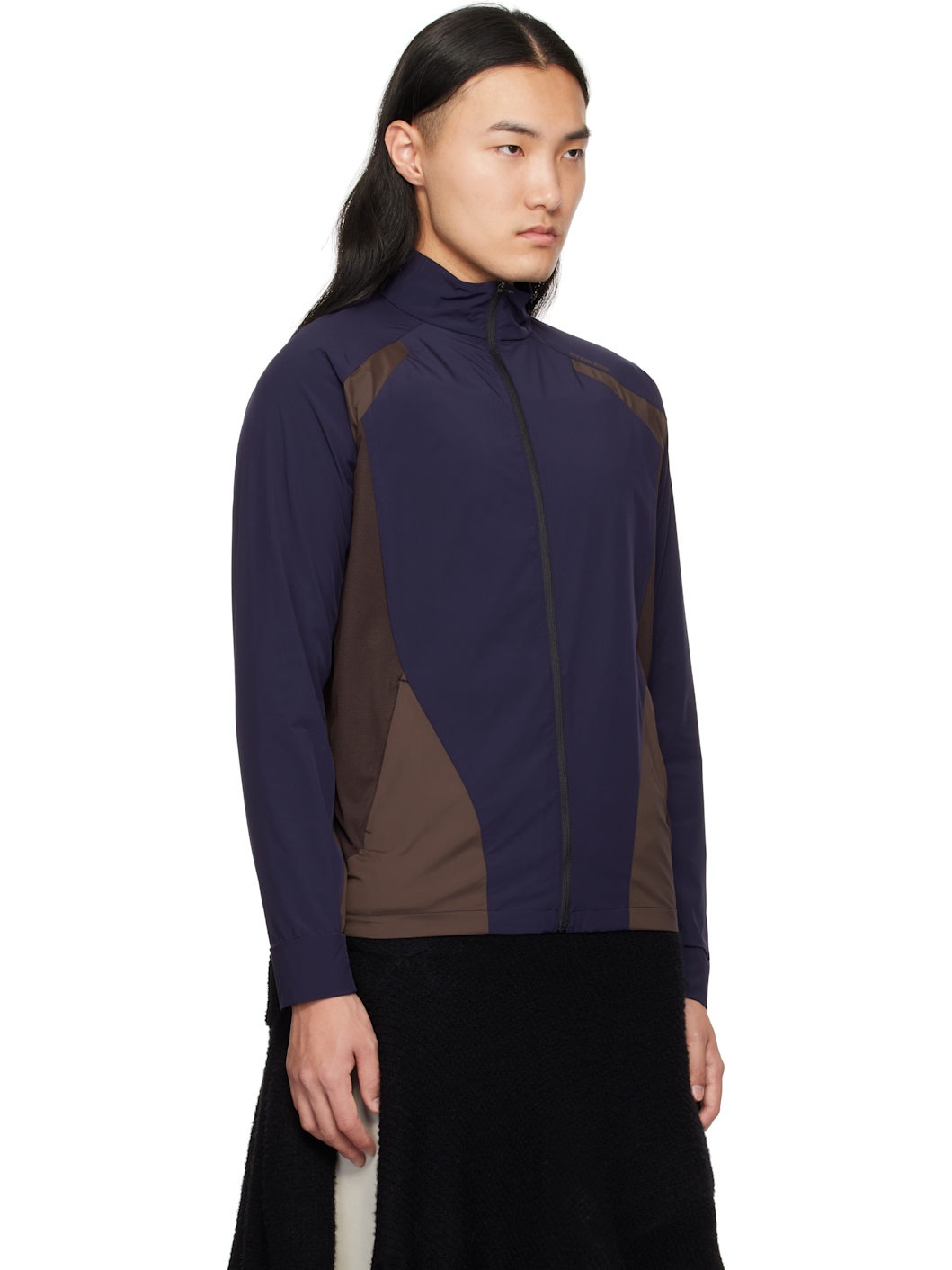 Navy & Brown Zip-Up Track Jacket - 2