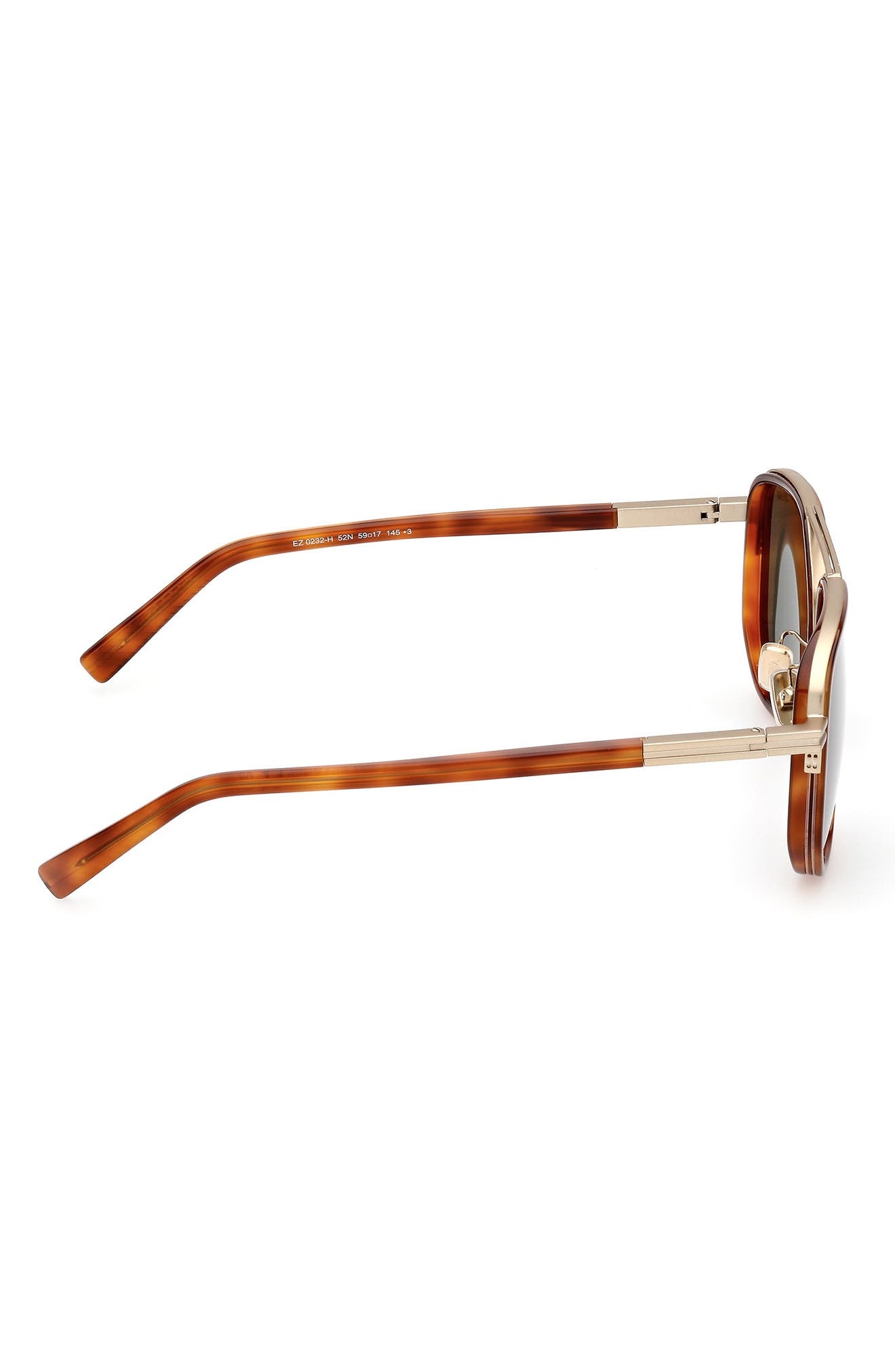 ZEGNA 56mm Navigator Polarized Sunglasses in Shiny Classic Havana at Nordstrom - 3