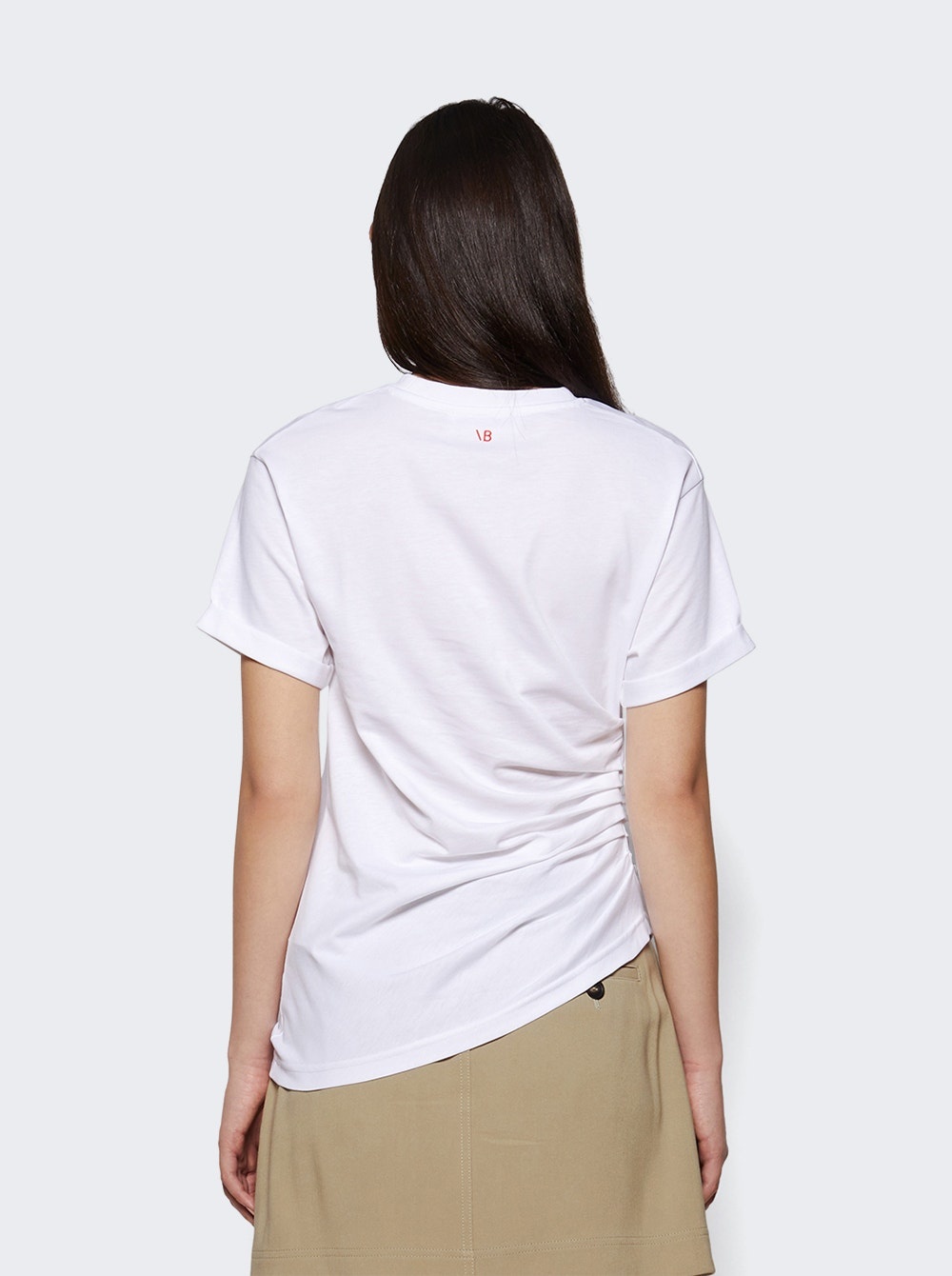 Gathered Detail T-shirt White - 4