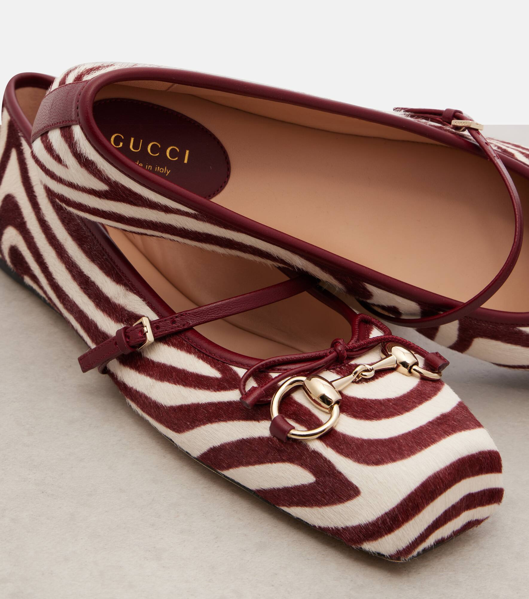 Horsebit calf hair ballet flats - 5