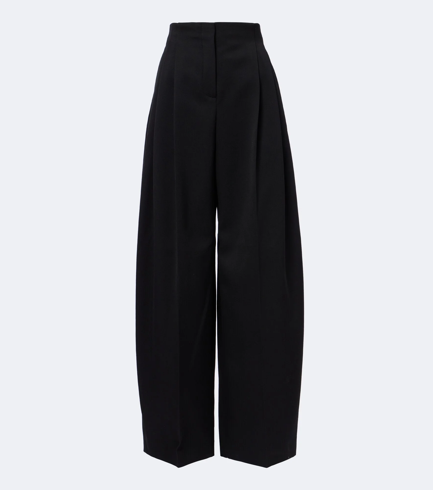 Pleated virgin wool wide-leg pants - 1