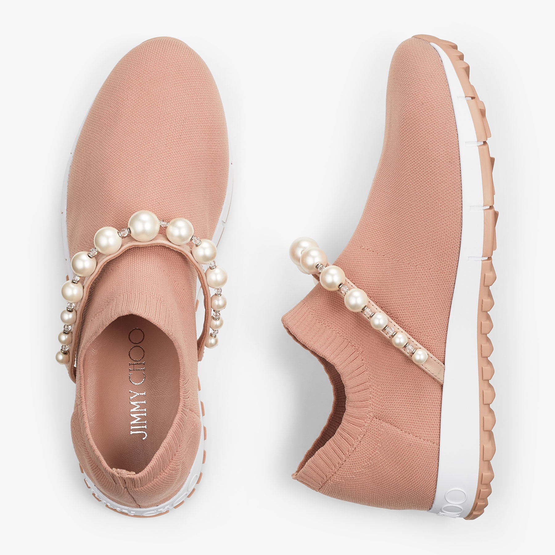 Venice
Ballet Pink Knit Trainers with Pearls - 6