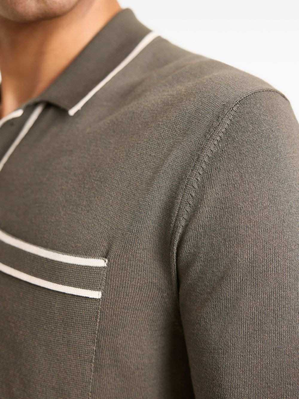 Keeling knitted-panel polo shirt - 5