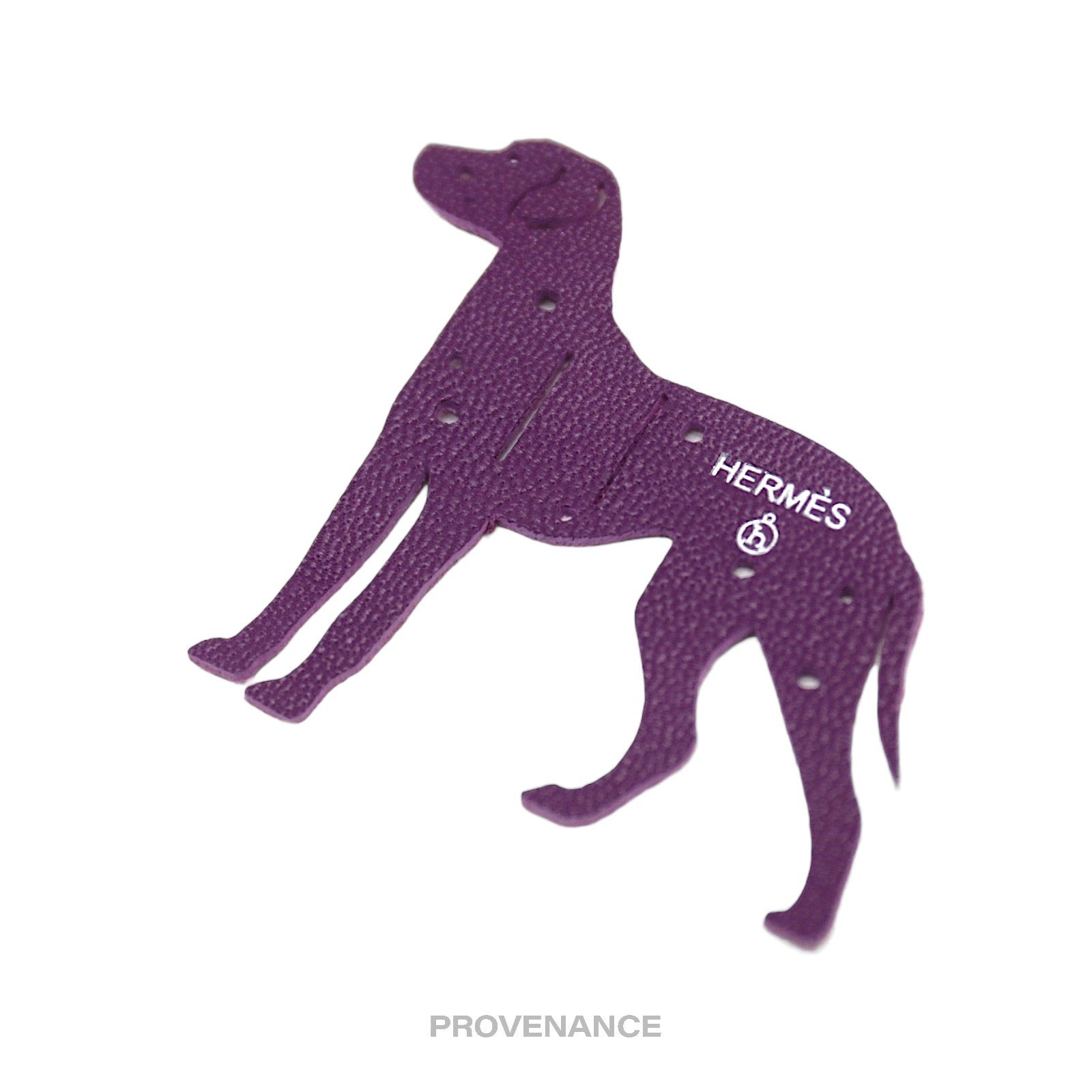 Hermes petit "h" Dalmation dog Charm - Purple Leather - 3