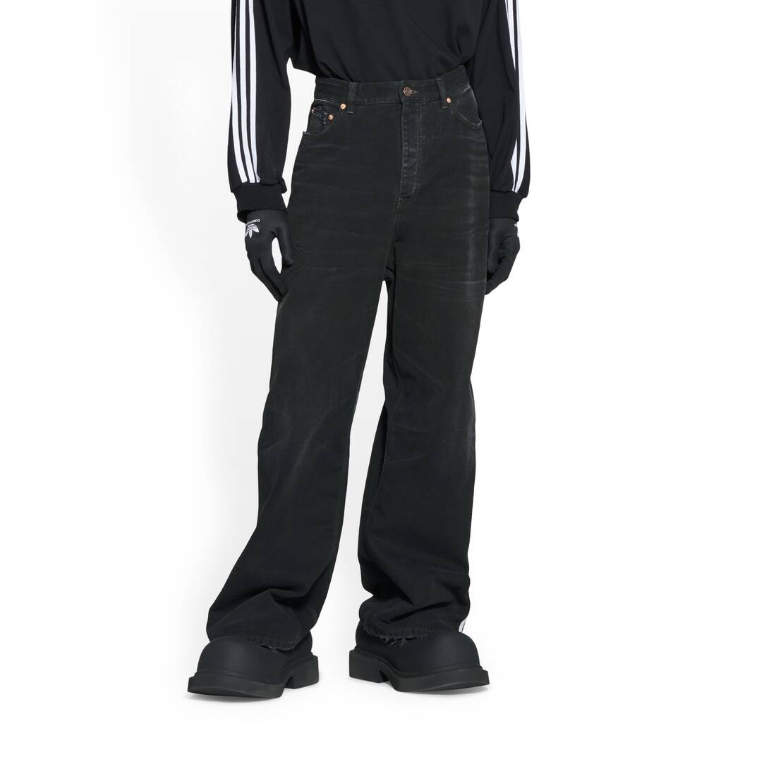 Balenciaga / Adidas Large Baggy Pants in Black - 5