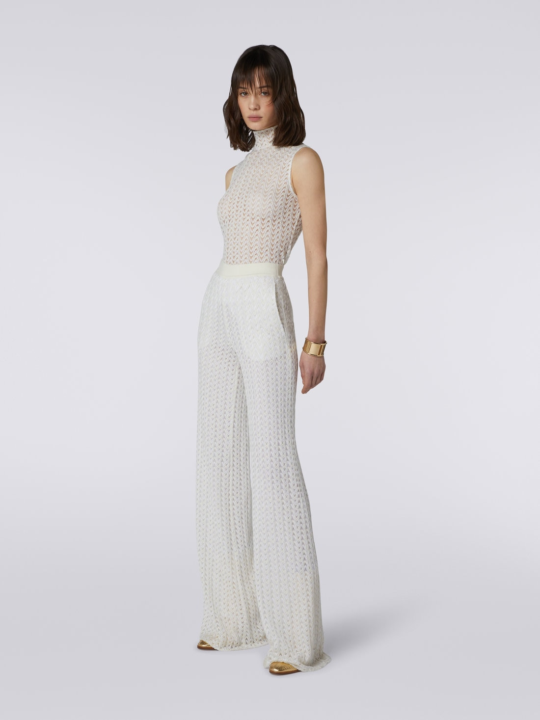 Palazzo pants in raschel knit wool and viscose - 3