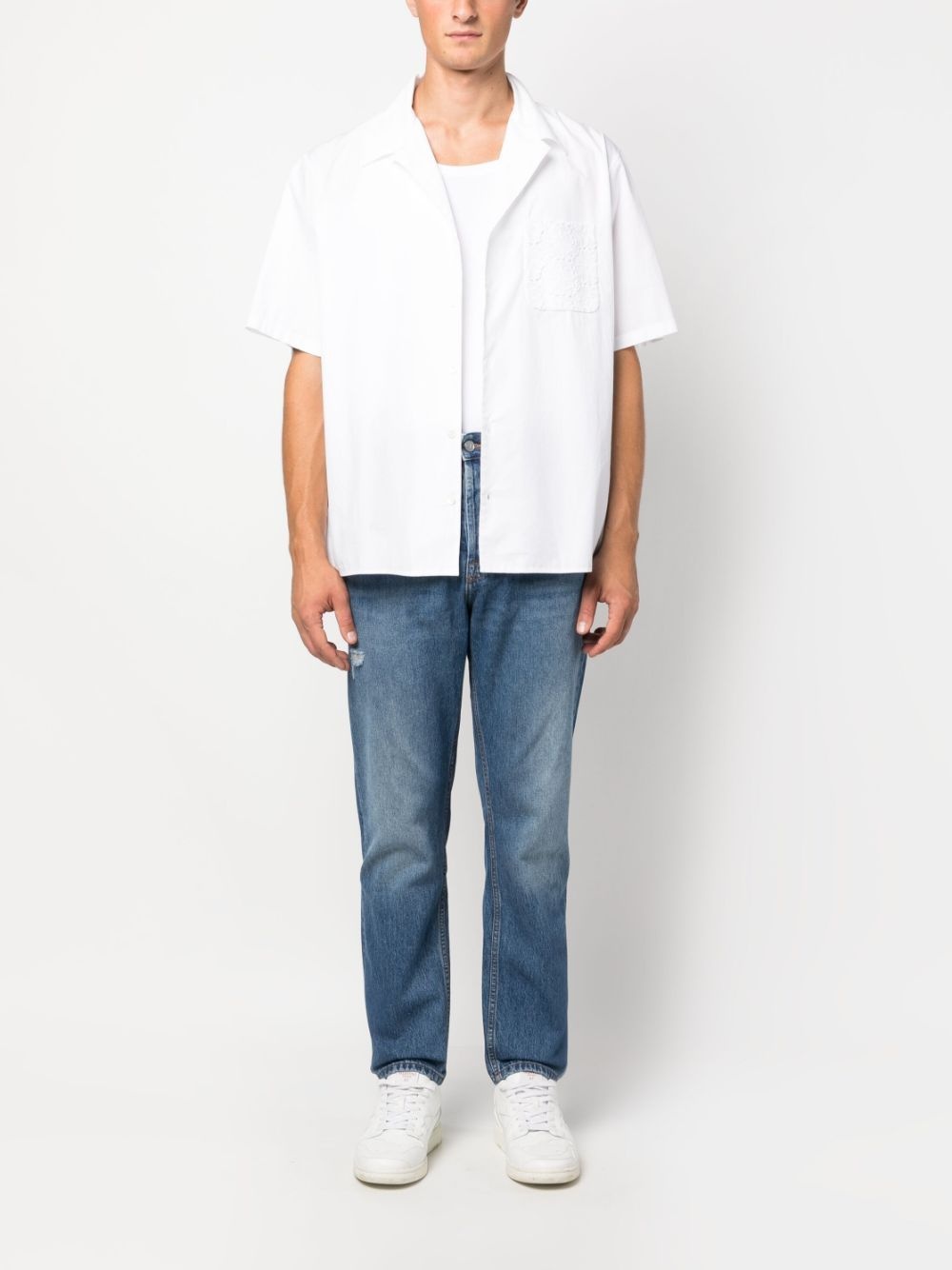 cropped faded jeans - 2
