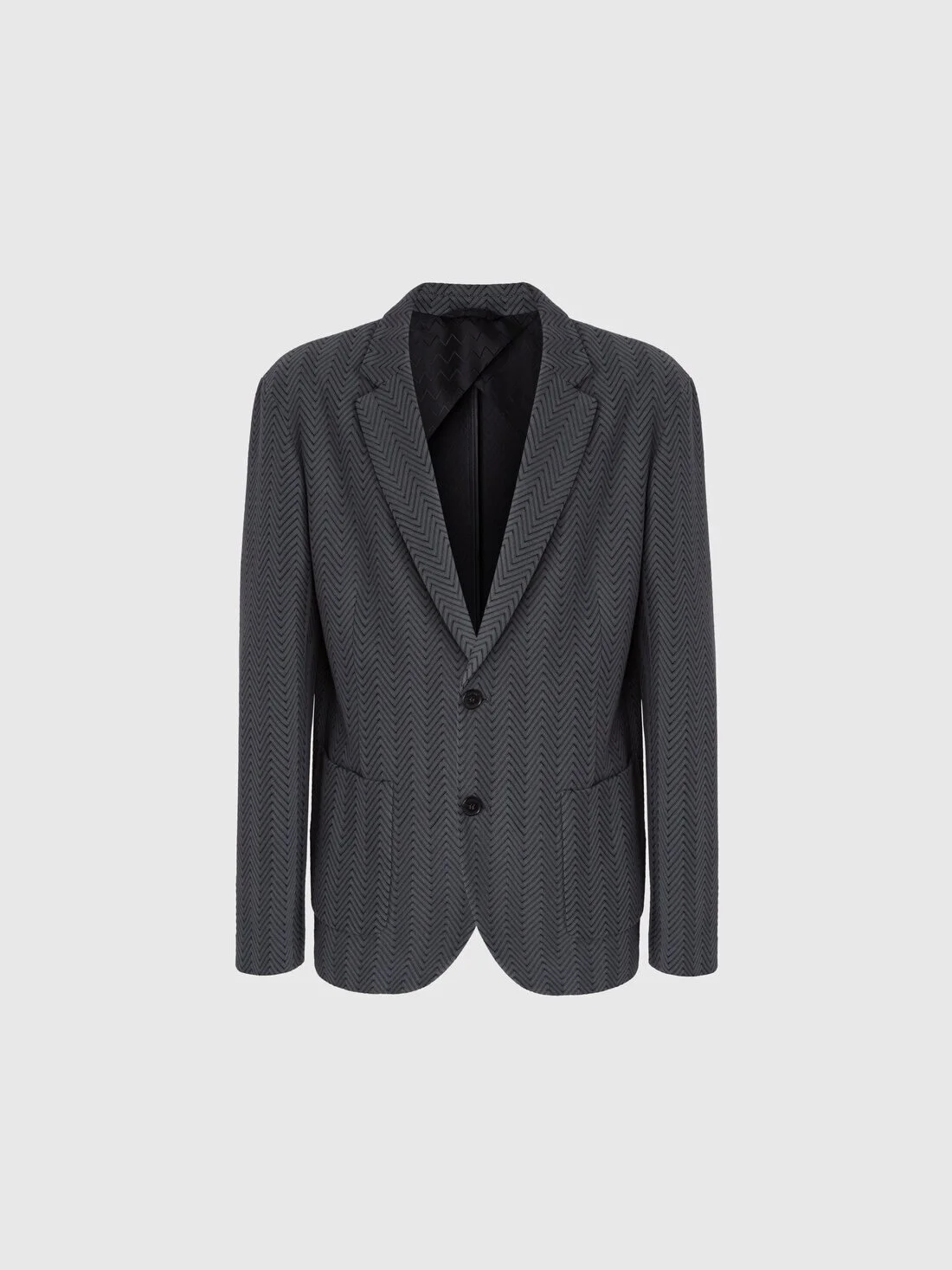 Single-Breasted Jacket with Zigzag Pattern - 1