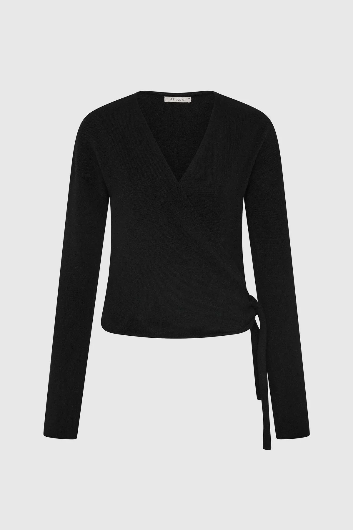 Cashmere Wrap Cardigan - Black - 1