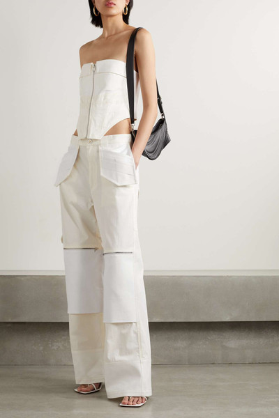 Dion Lee Paneled organic cotton-blend twill wide-leg pants outlook
