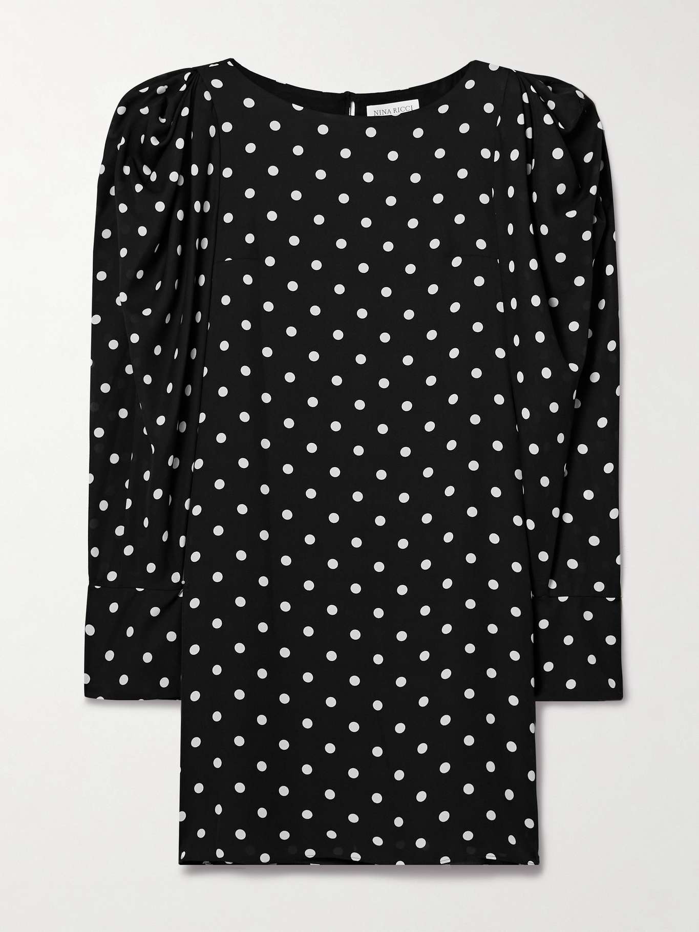 Polka-dot recycled-crepe de chine mini dress - 1