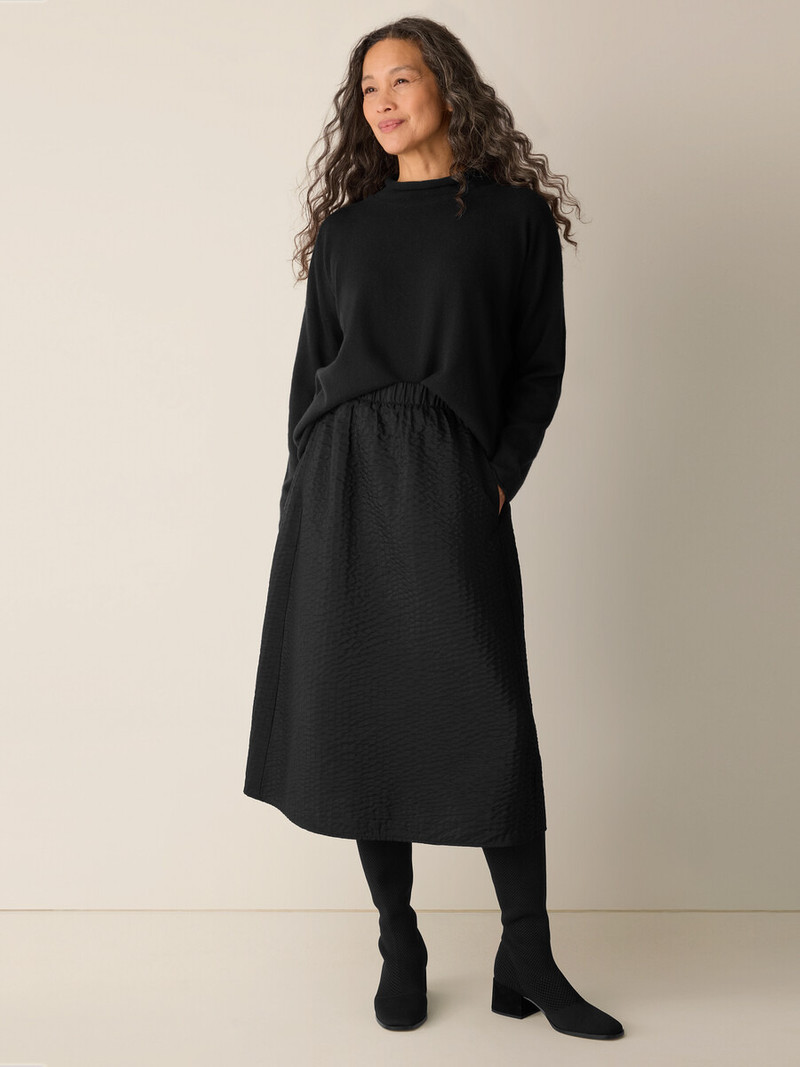 EILEEN FISHER Quilted Silk A-Line Skirt outlook