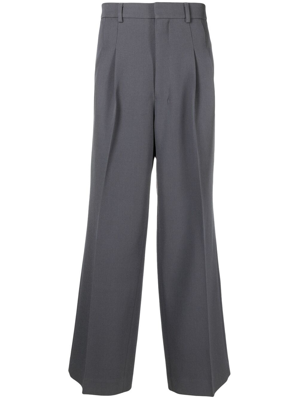 front-pleat wide-leg trousers - 1