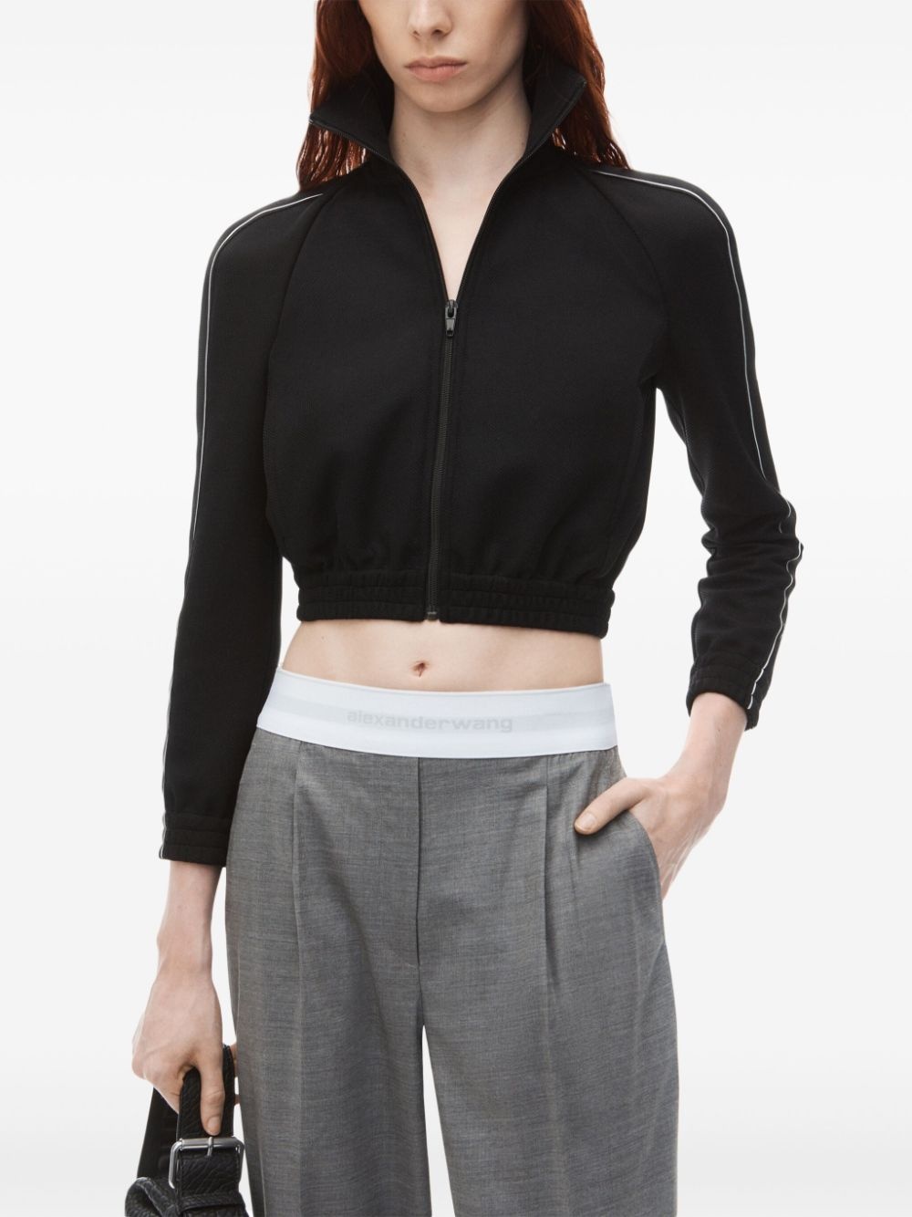 pleat-detail logo-waistband trousers - 5