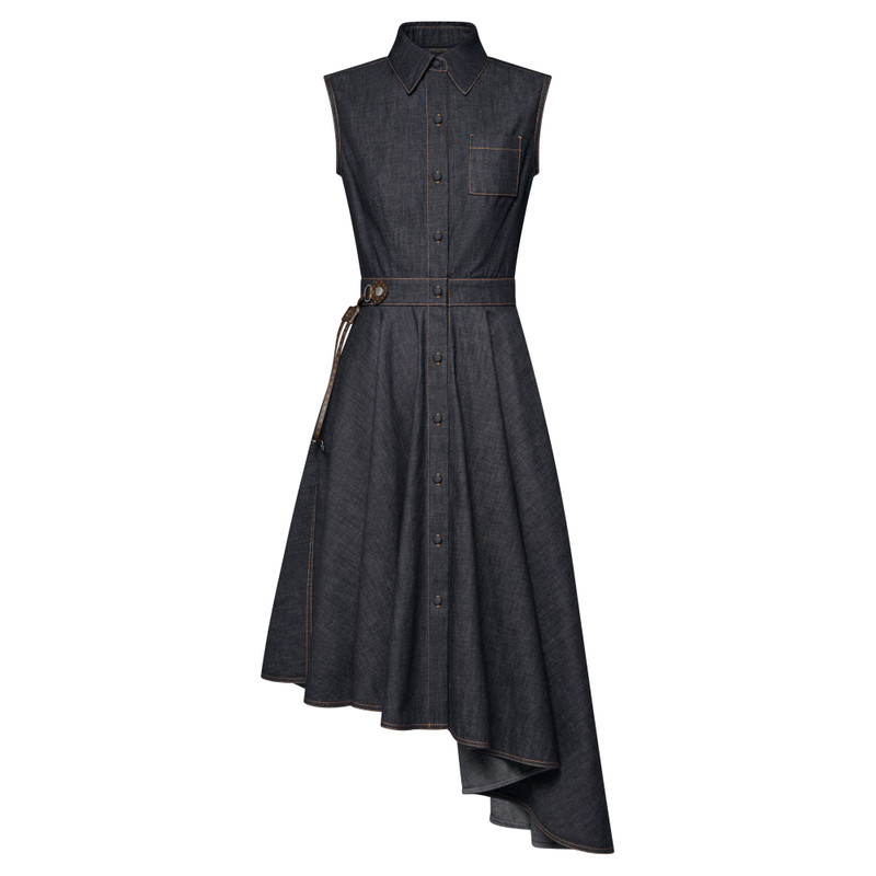 Asymmetrical Denim Shirt Dress 1