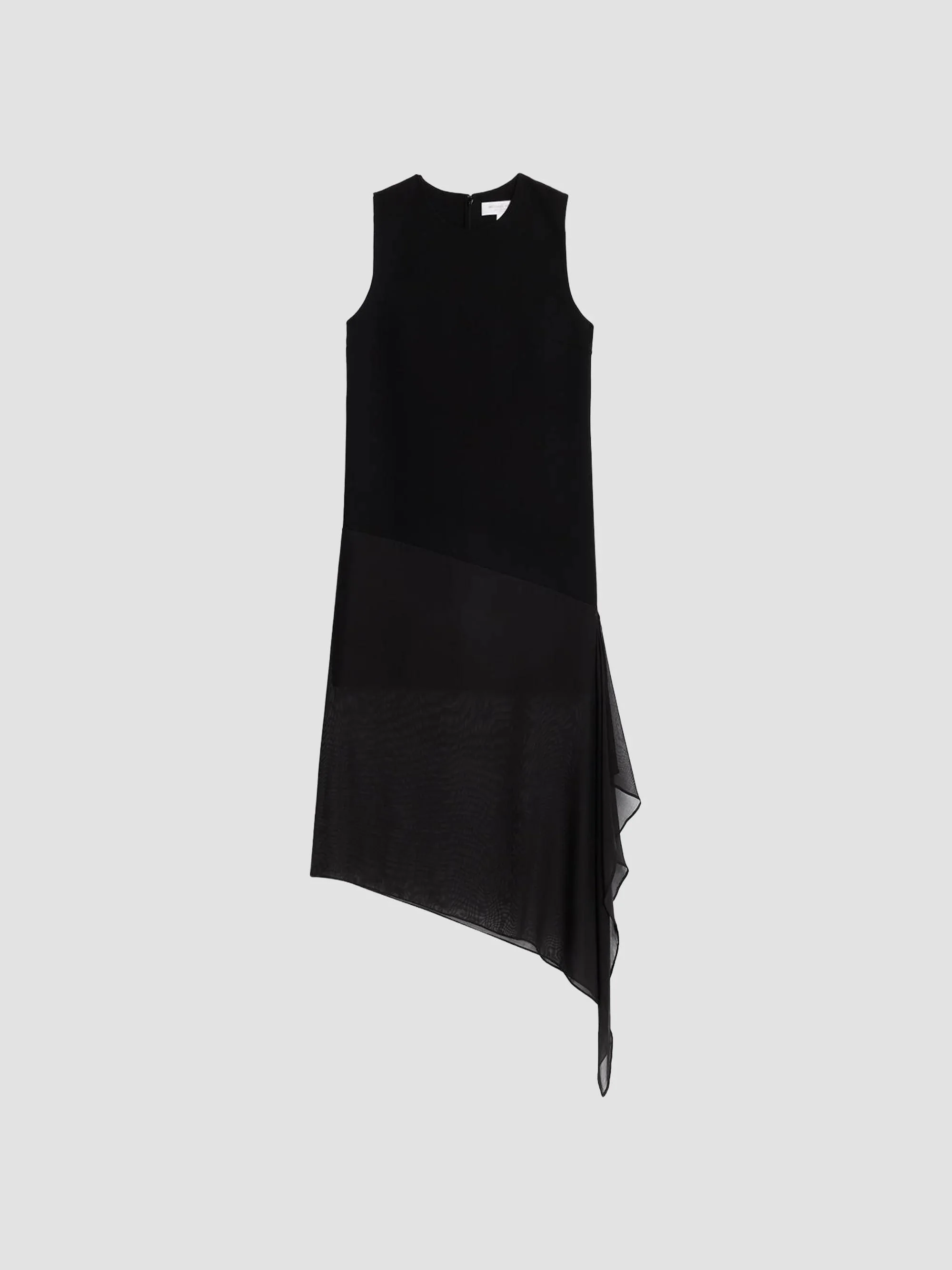 Women's Veiled Stretch-Wool Midi Dress - Black - 1