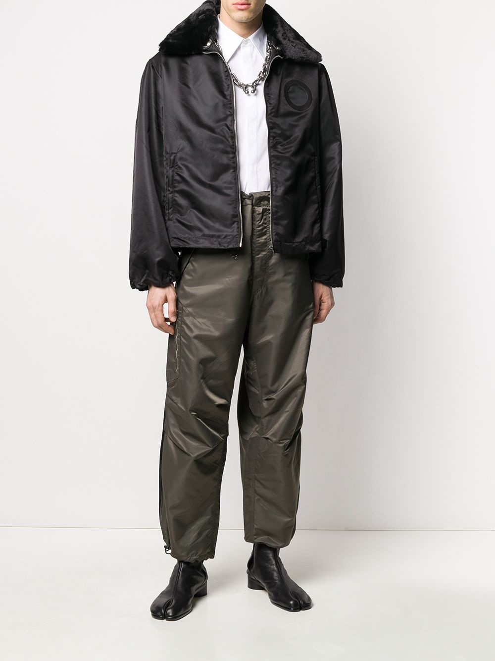 wide collar padded jacket - 2
