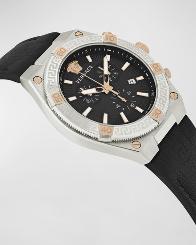 VERSACE Men's V-Sporty Greca Leather Strap Watch, 46mm outlook
