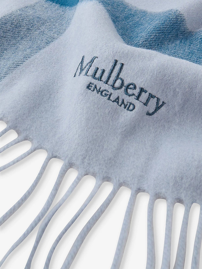 Mulberry Large-check merino-wool scarf outlook