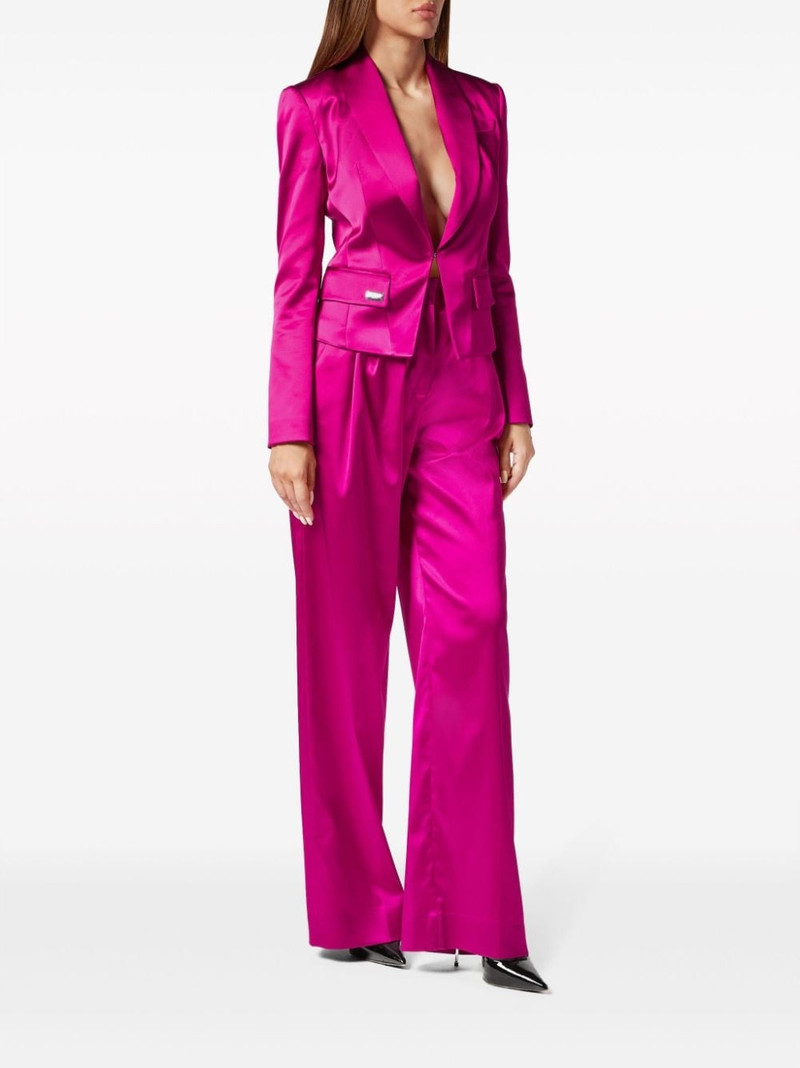 PHILIPP PLEIN Sartorial single-breasted satin blazer outlook