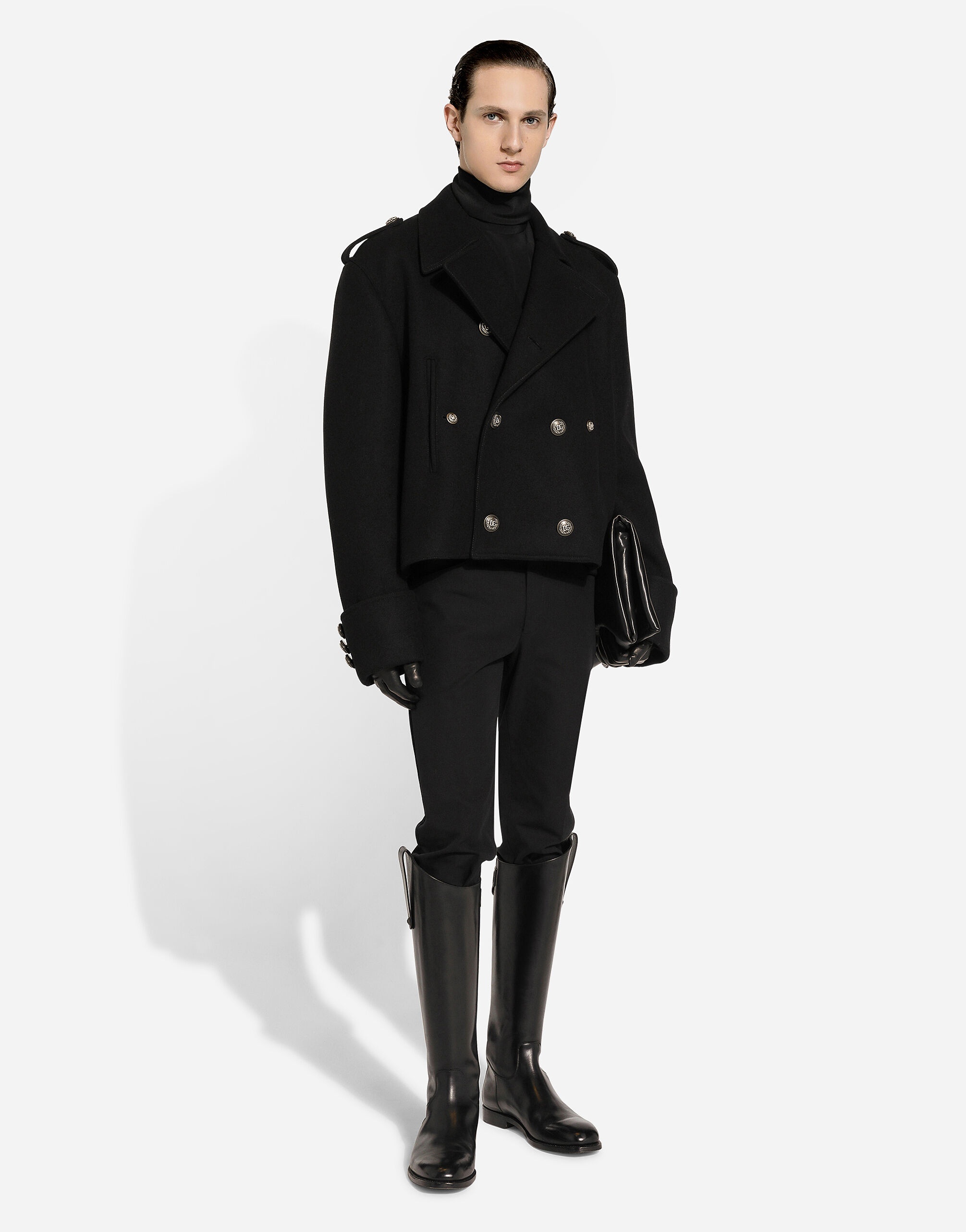 Short wool military-style coat - 2