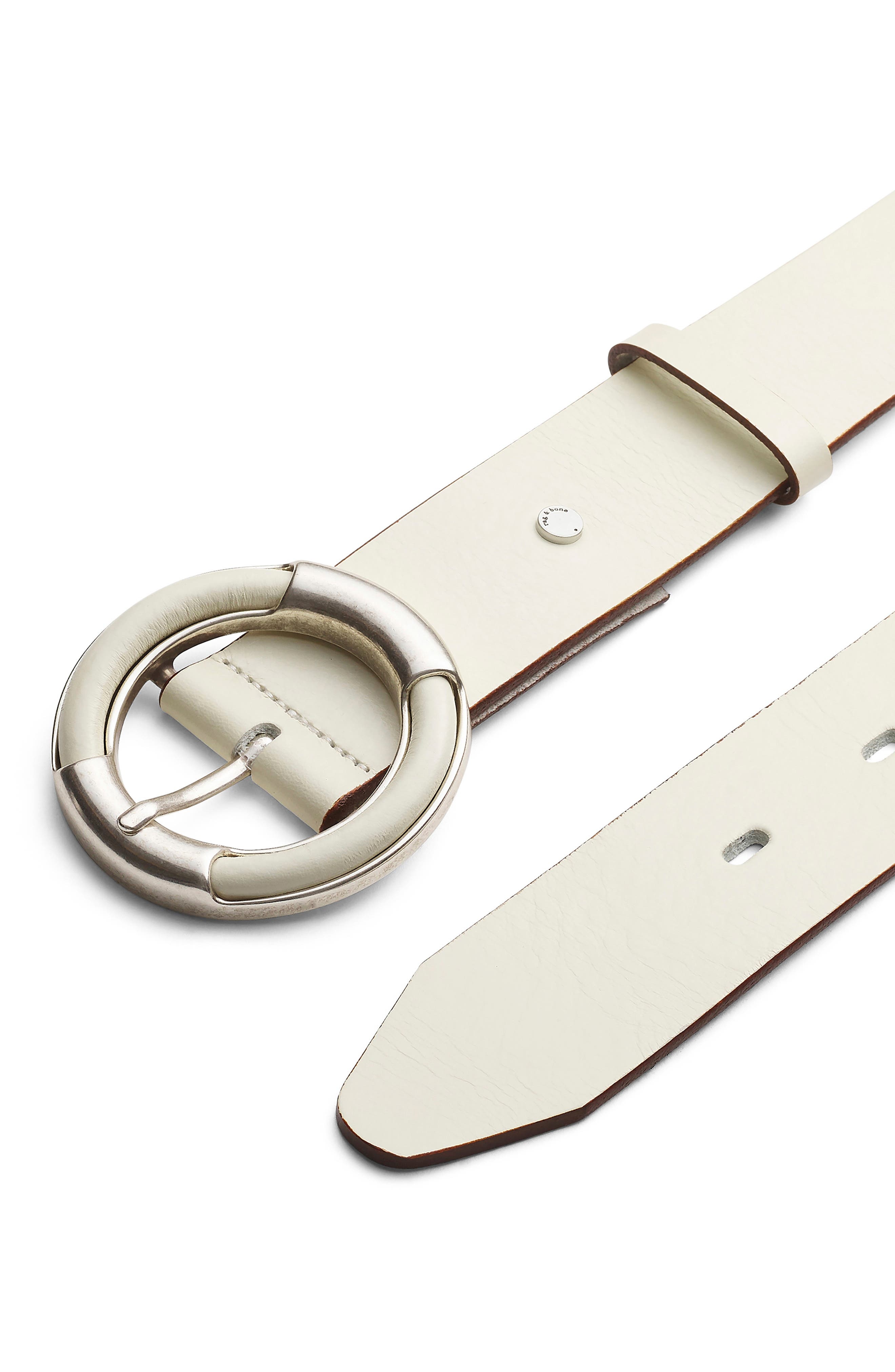 rag & bone Marina Leather Belt in Antique White at Nordstrom - 3
