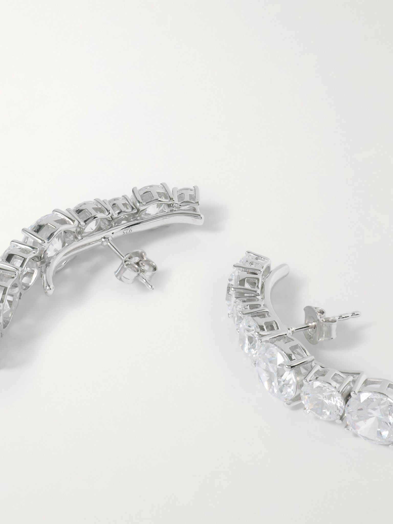 Rhodium-plated cubic zirconia earrings Silver - 3