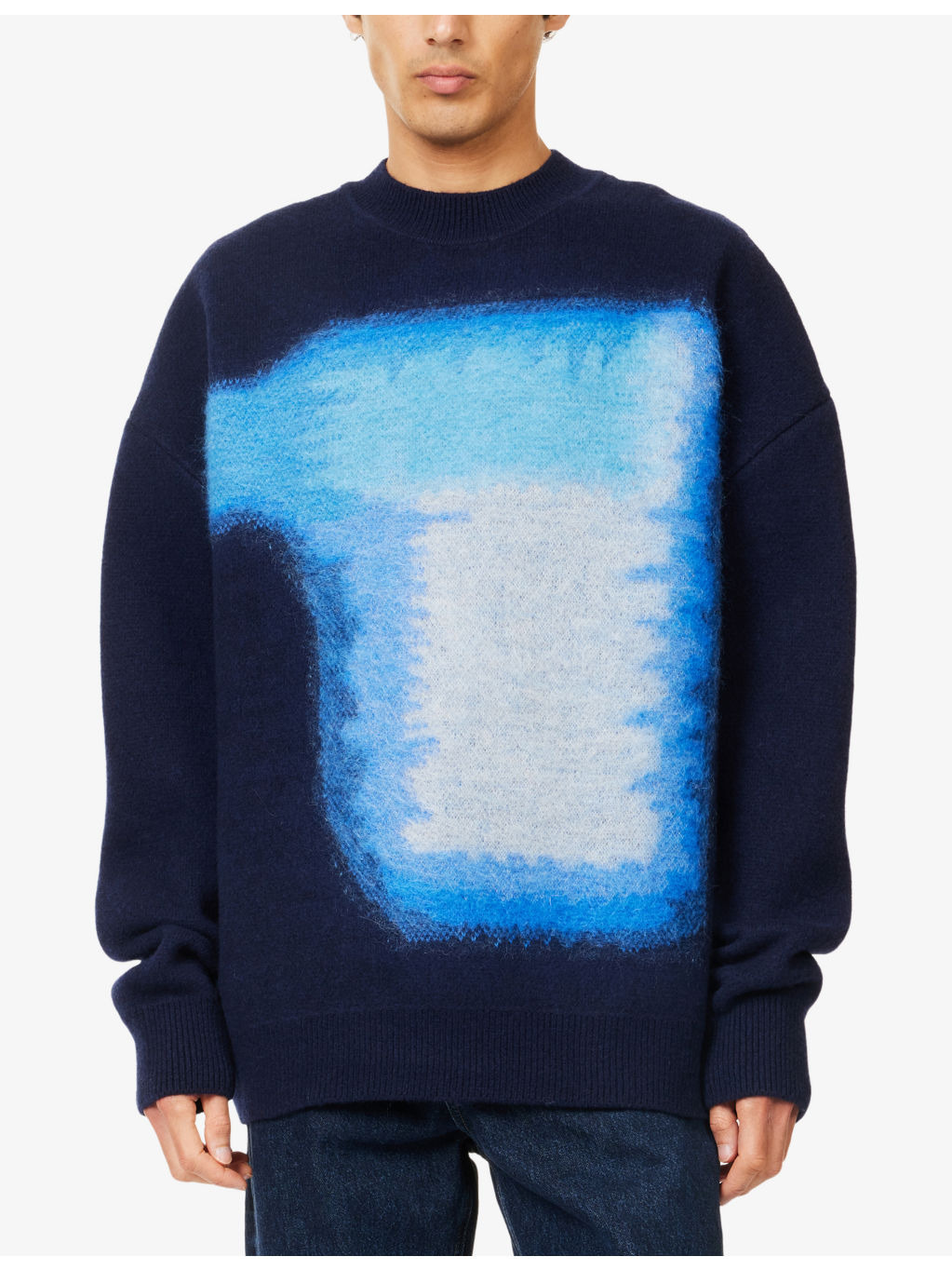 Regular-Fit Graphic-Motif Wool-Blend Jumper - 3