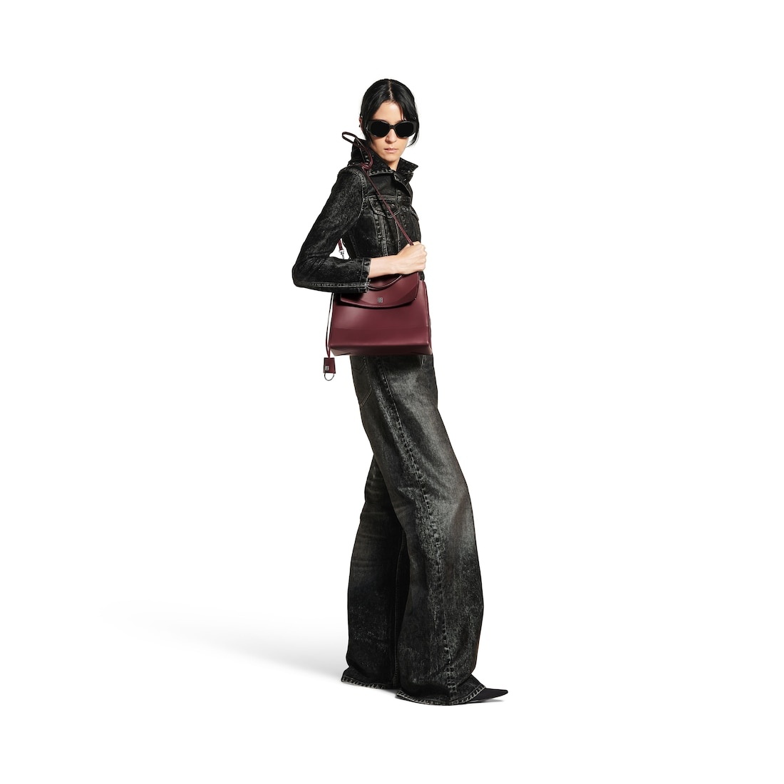 Women's Nano Medium Handbag in Dark Burgundy - 8