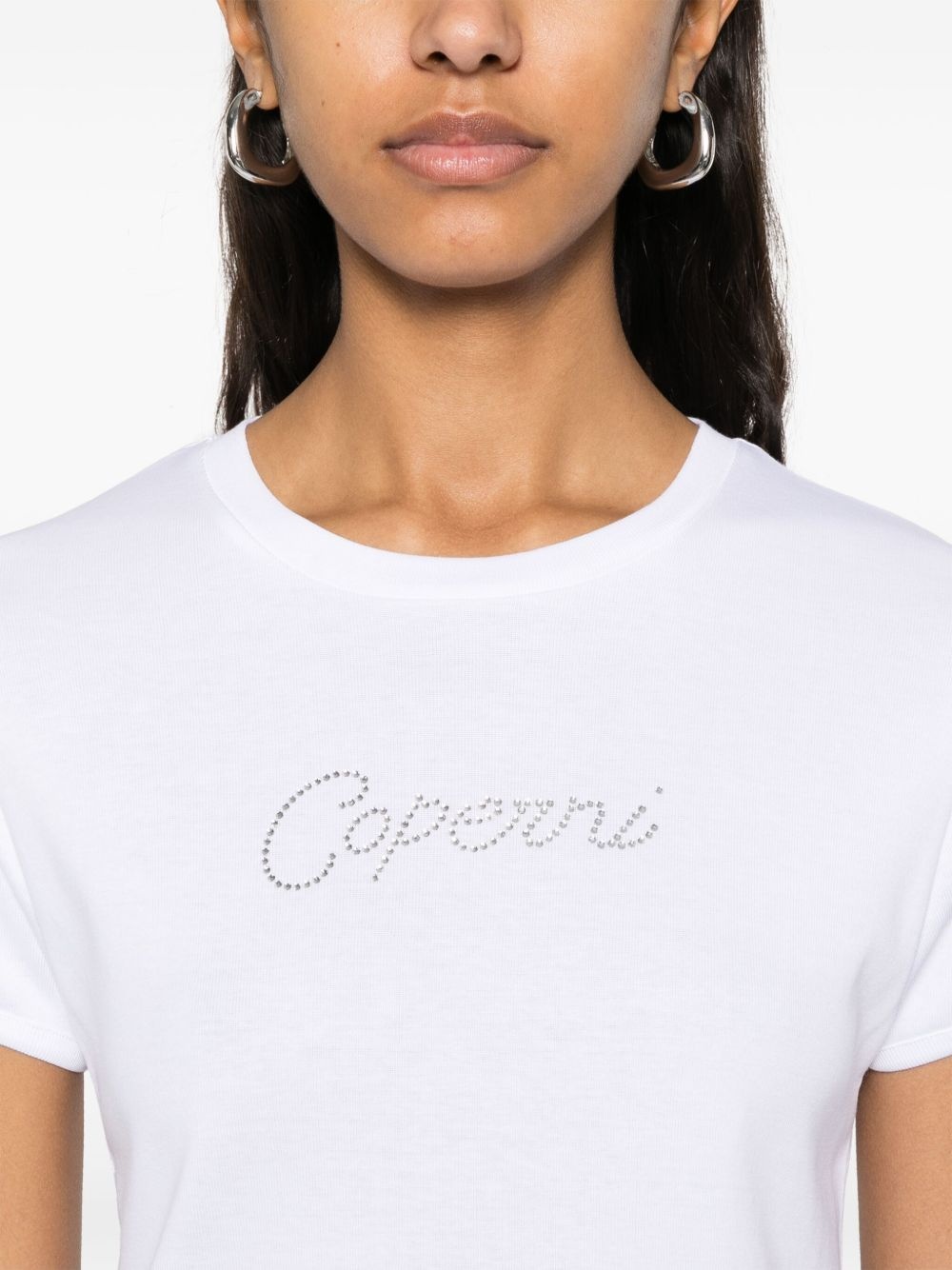 crystal embellished-logo T-shirt - 5