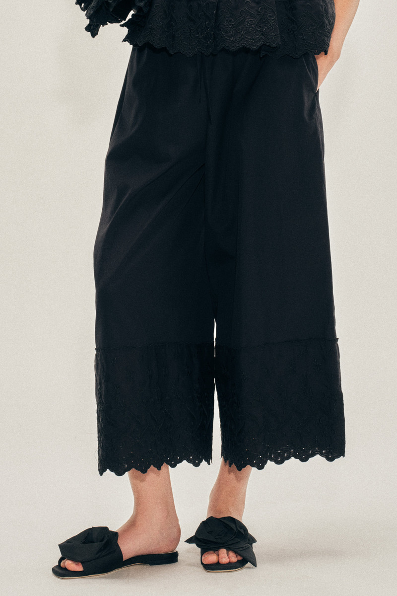 Cropped Trim Easy Trousers 4