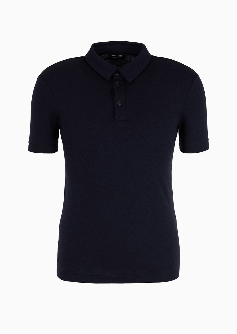 Pure cashmere interlock polo shirt 1