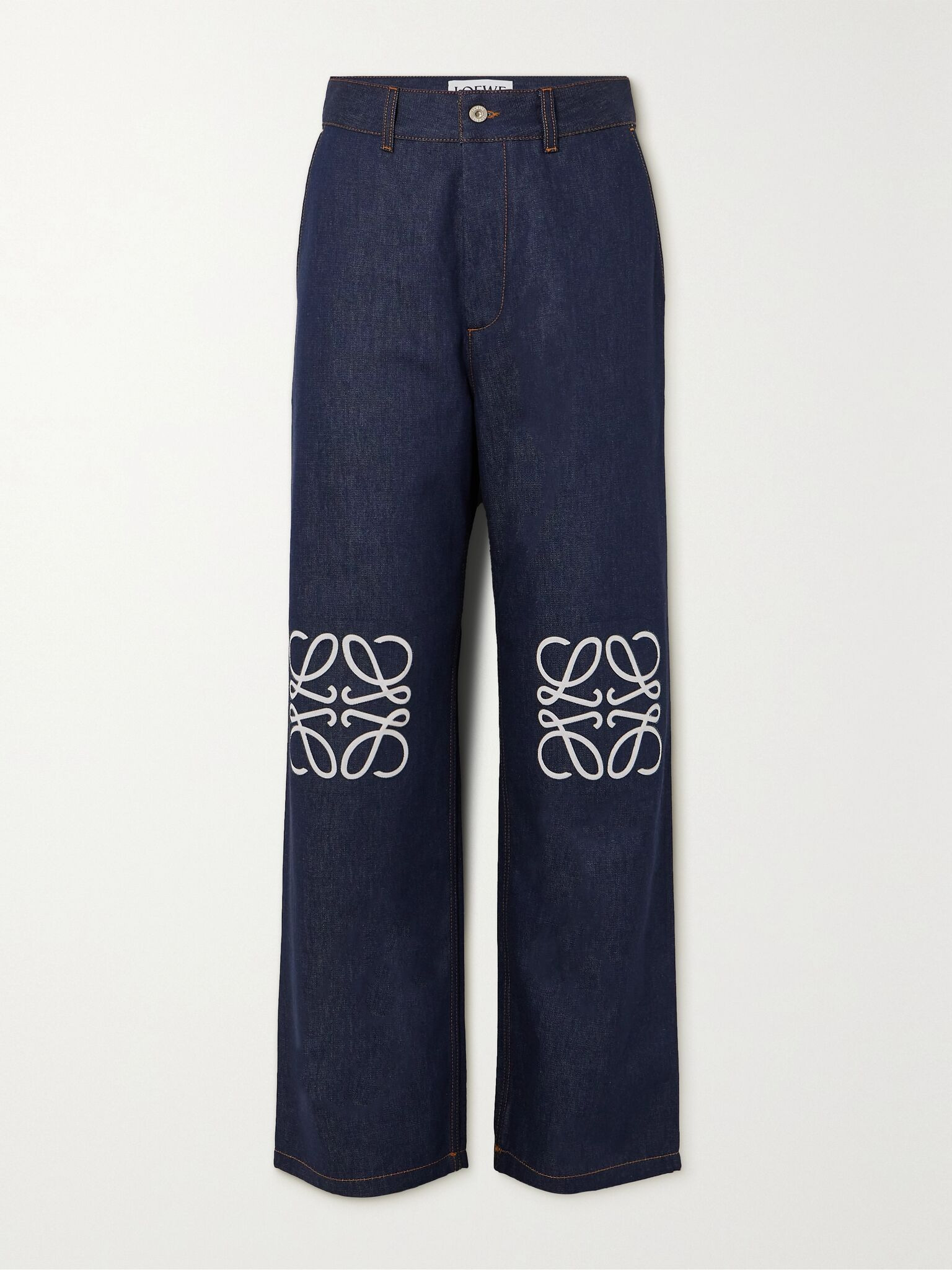 Anagram cutout high-rise straight-leg jeans Blue - 1