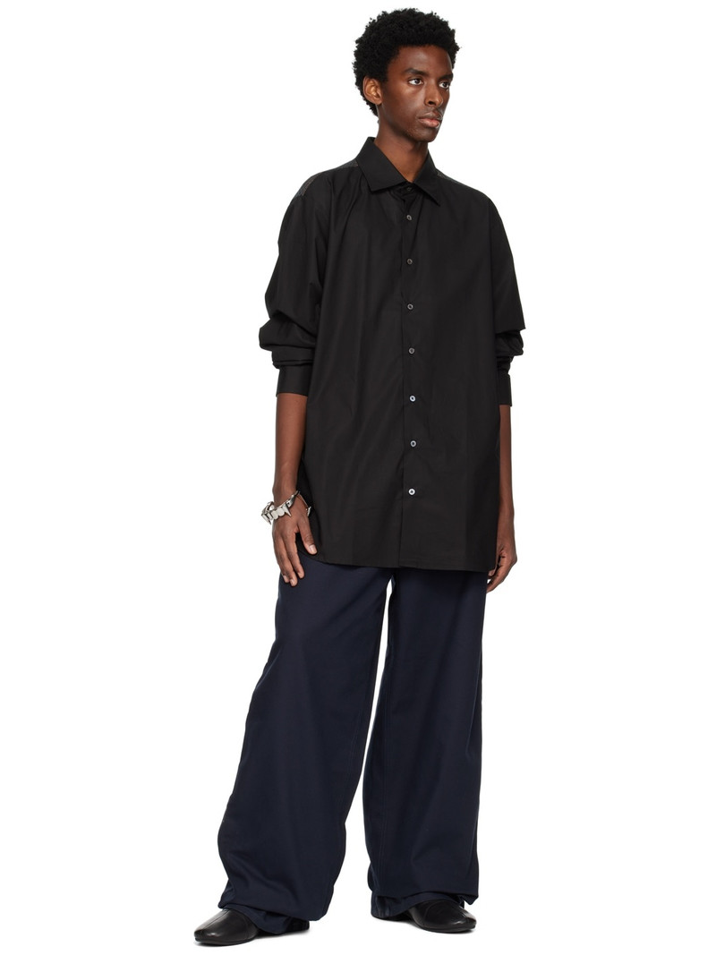 Raf Simons Black Mesh Panel Shirt outlook