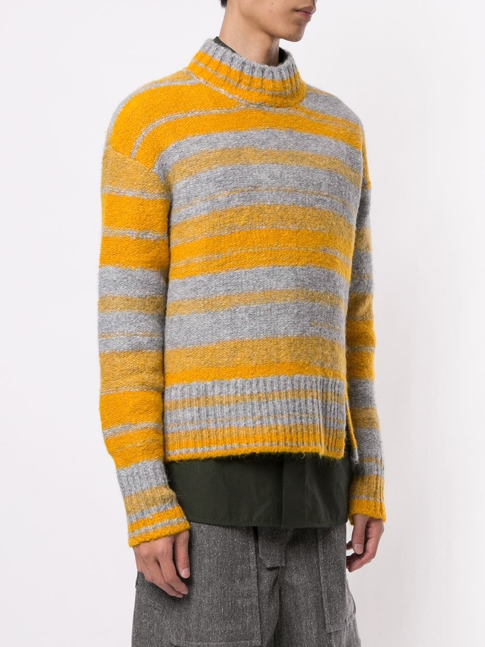 striped mock-neck sweater - 3