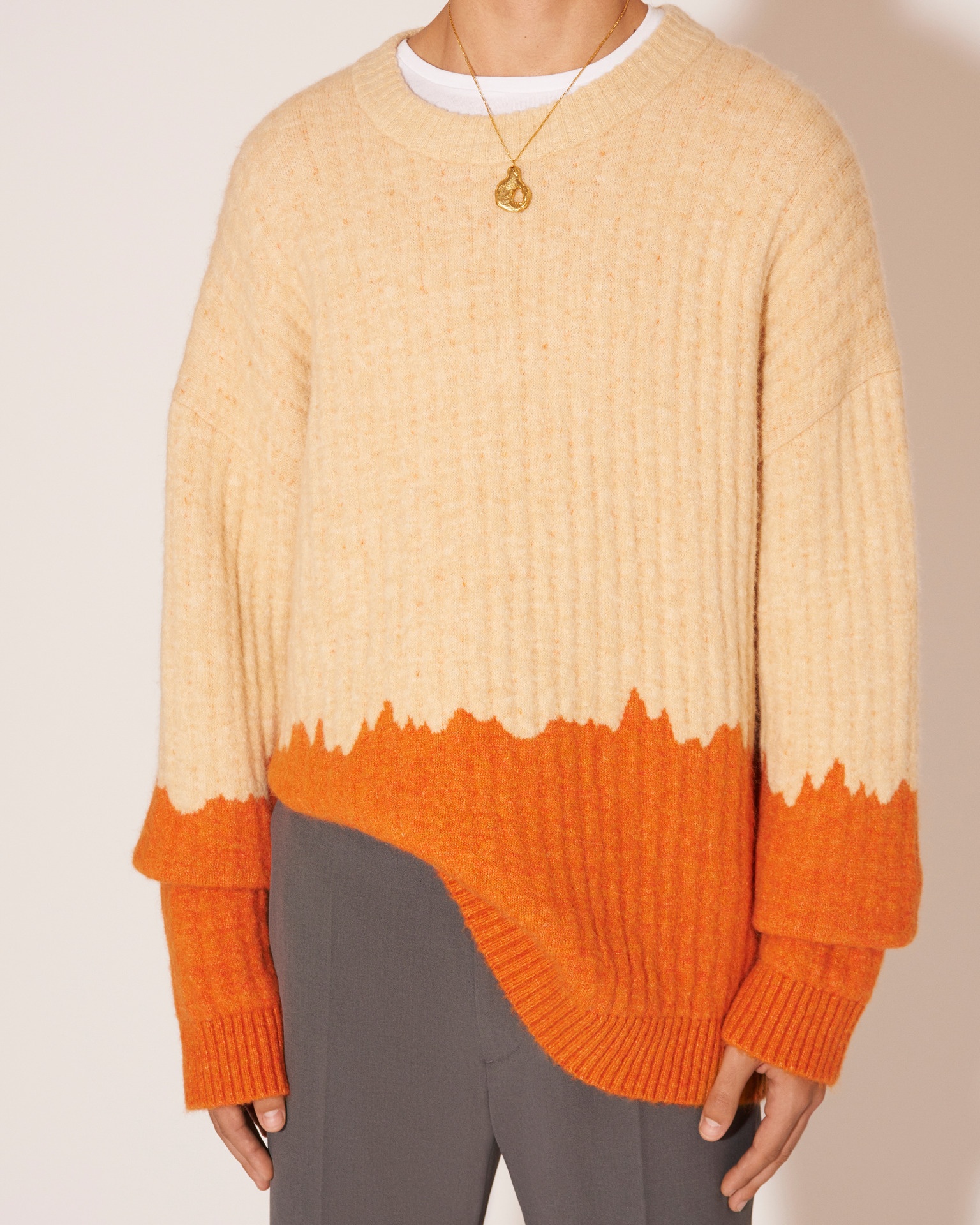 OVEO - Dip dye-effect sweater - Cream orange - 6